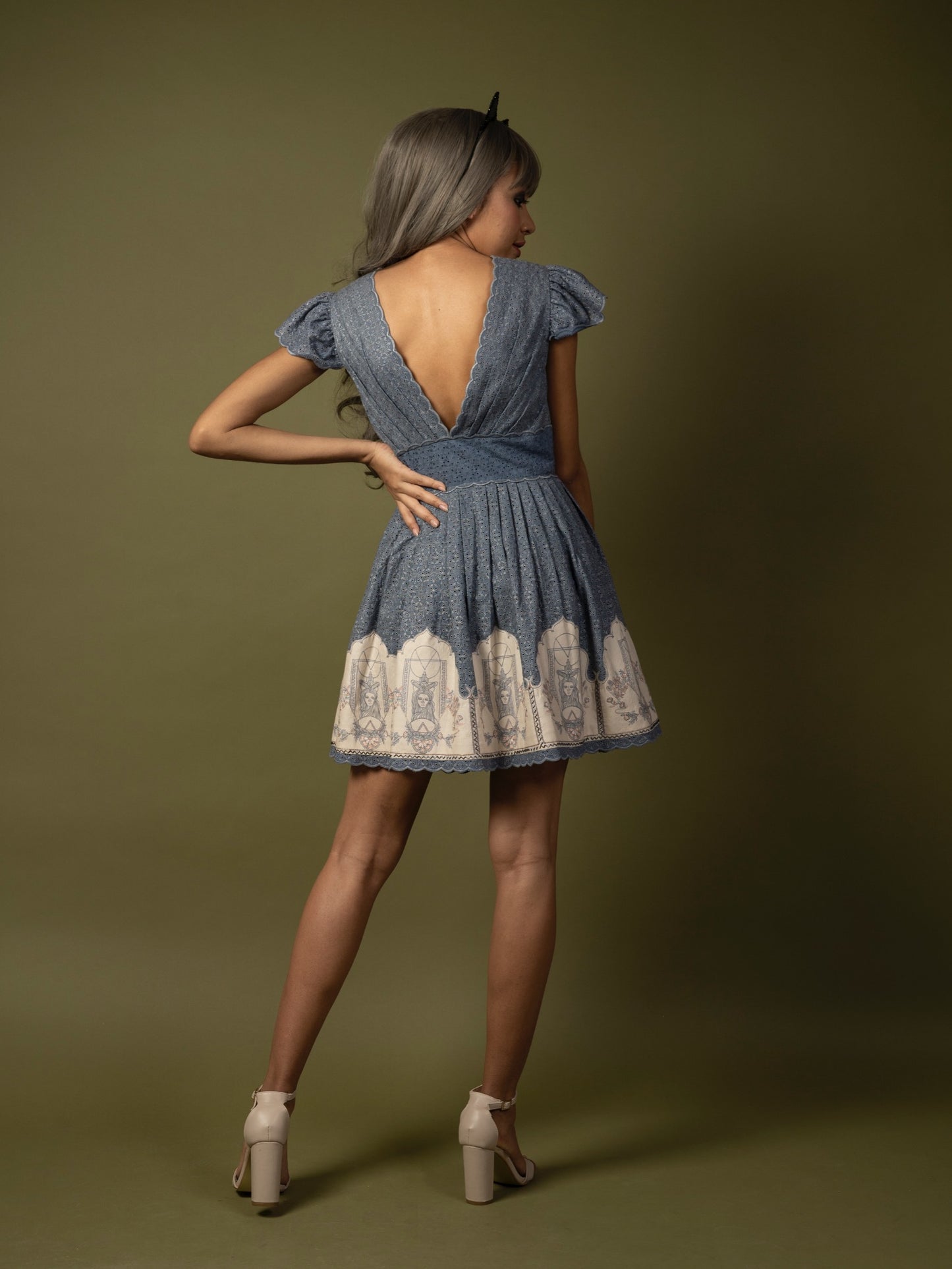 Purple skater dress. image 1