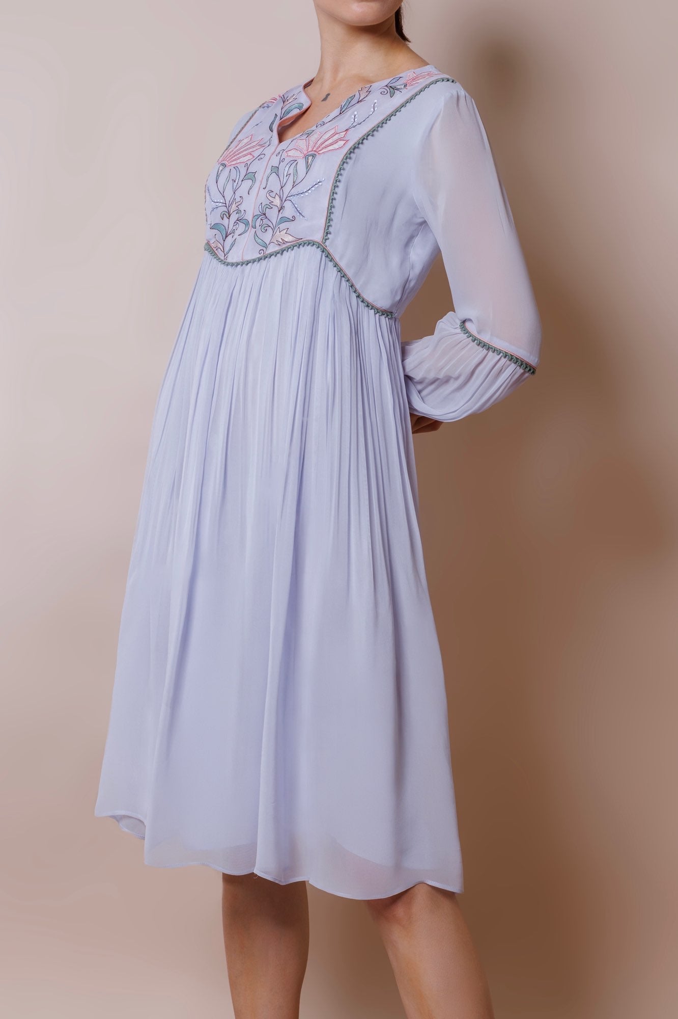 Powder blue georgette dress image 0