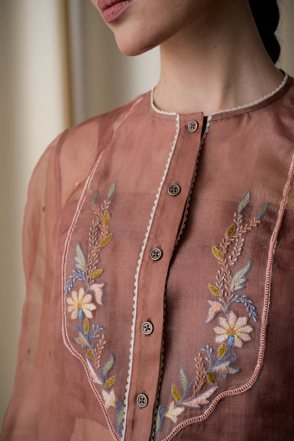 Mocha sheer top image 2