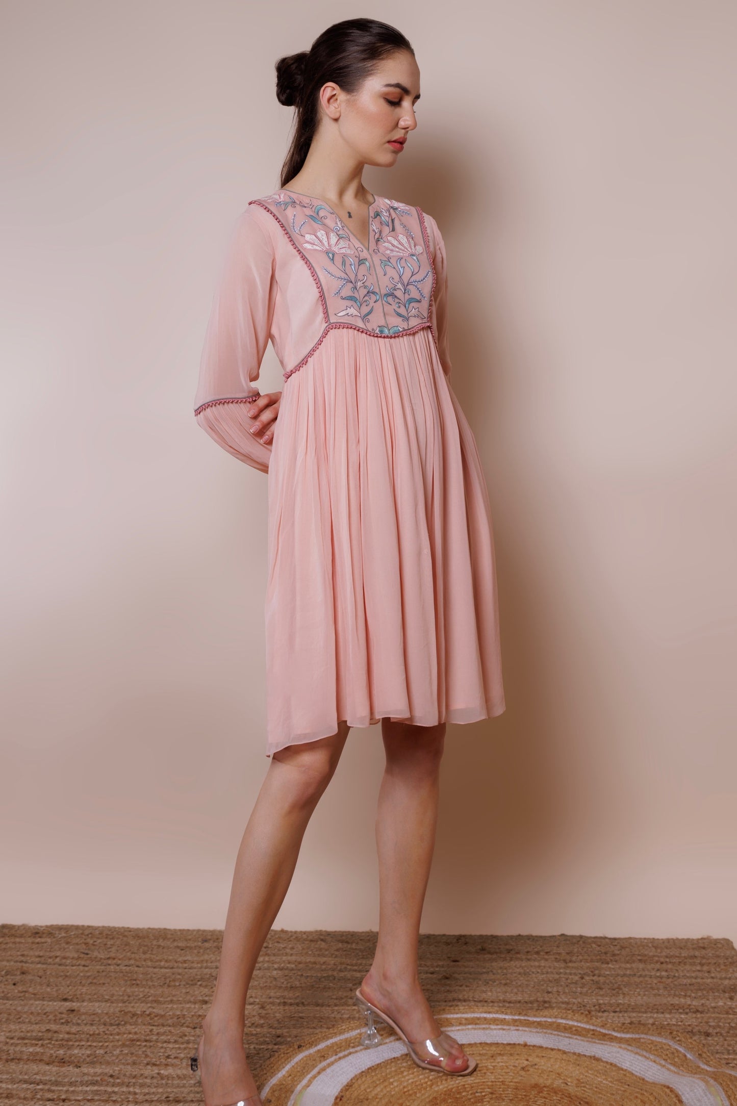 Pink georgette dress image 0