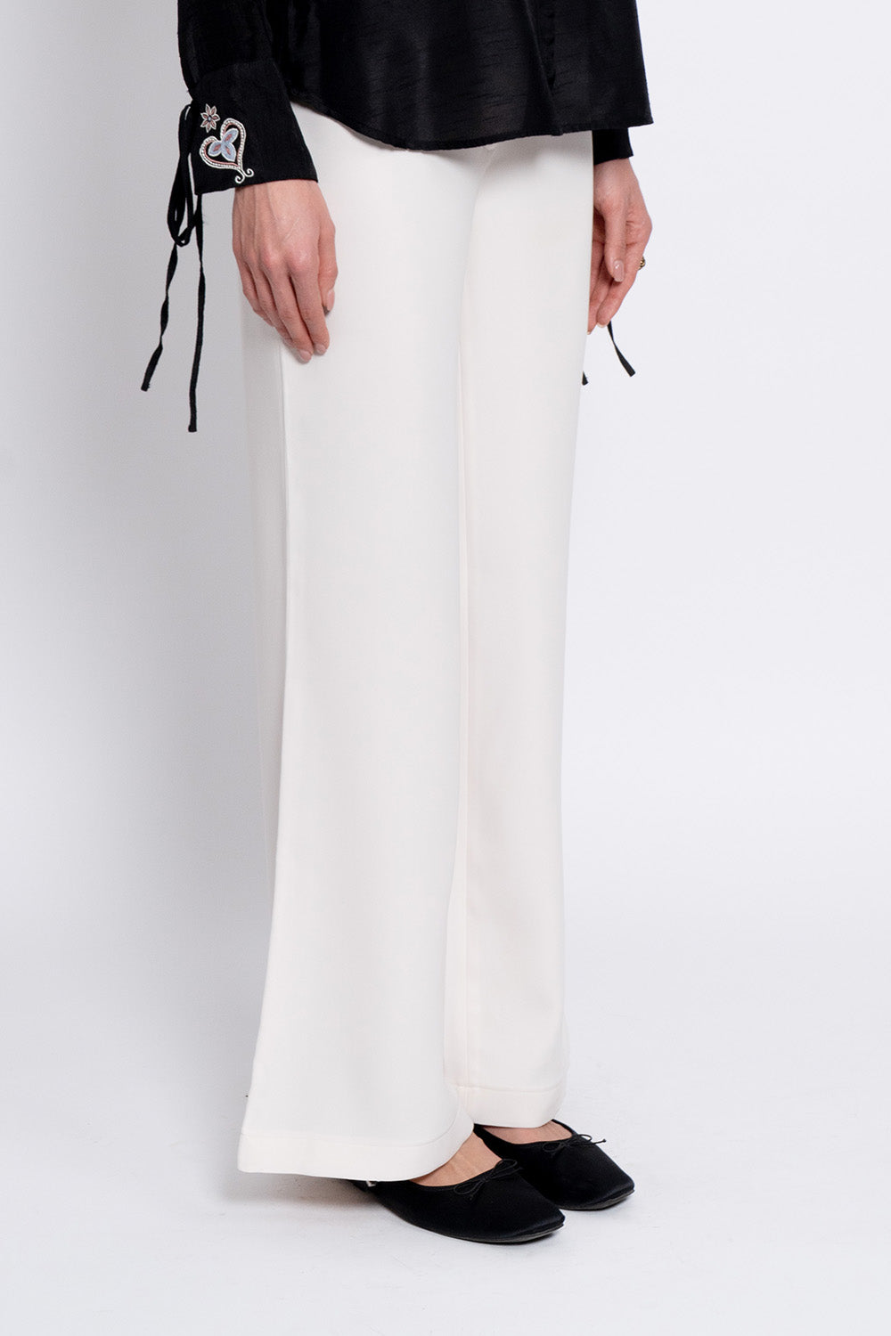 Ivory Cotton Tencel Pants