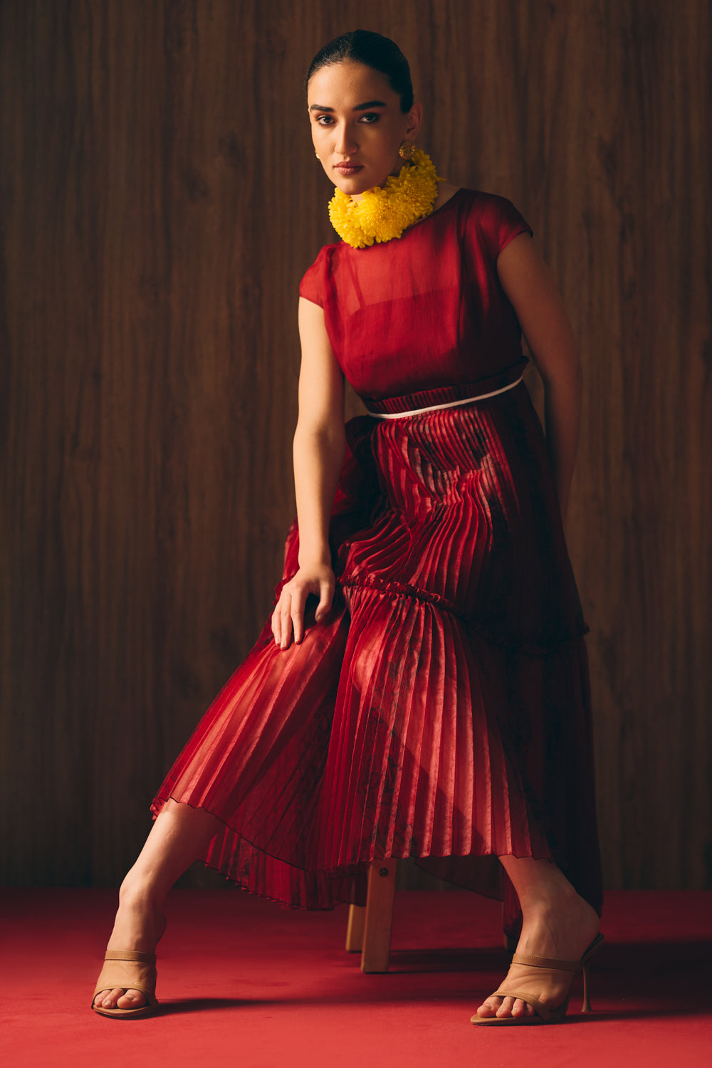 Carmine red dress image 2
