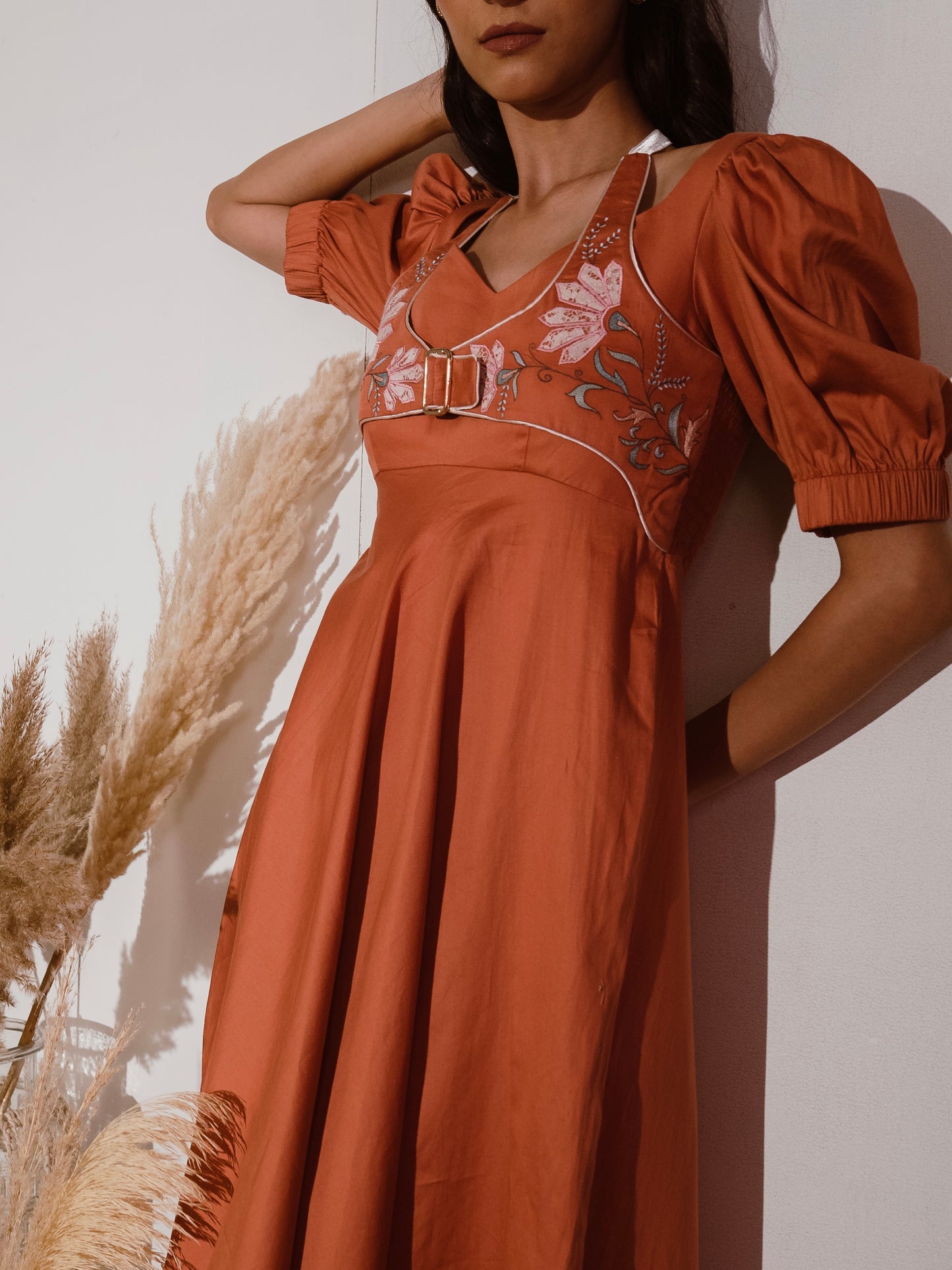Orange mid length dress image 0