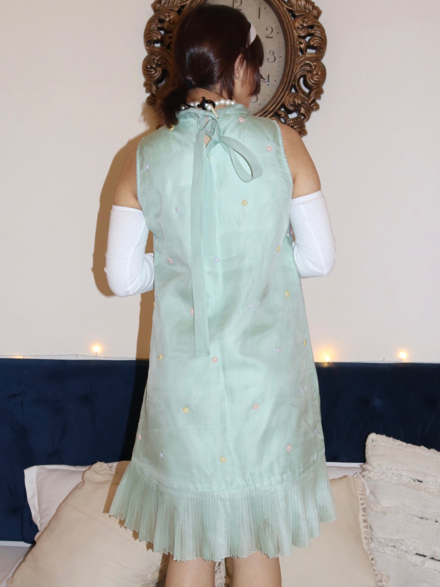 Mint organza skater dress image 3