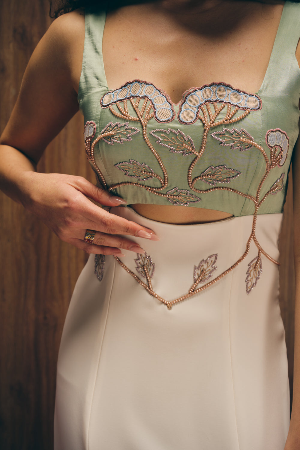 Sage silken gown image 6