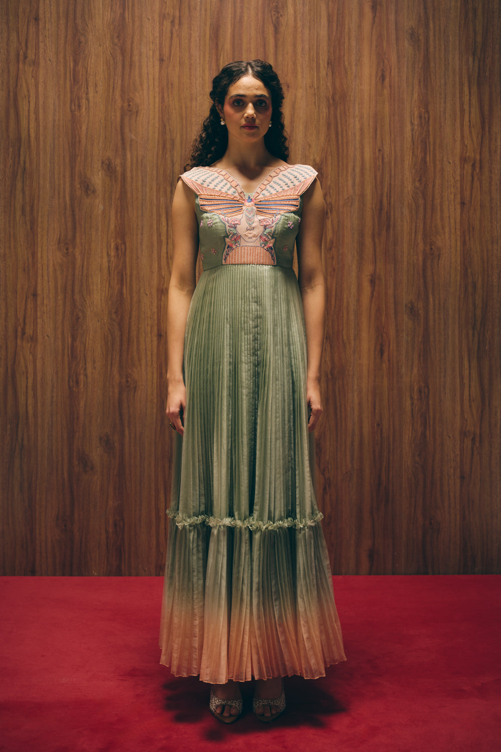 Vagabond sage green dress image 5