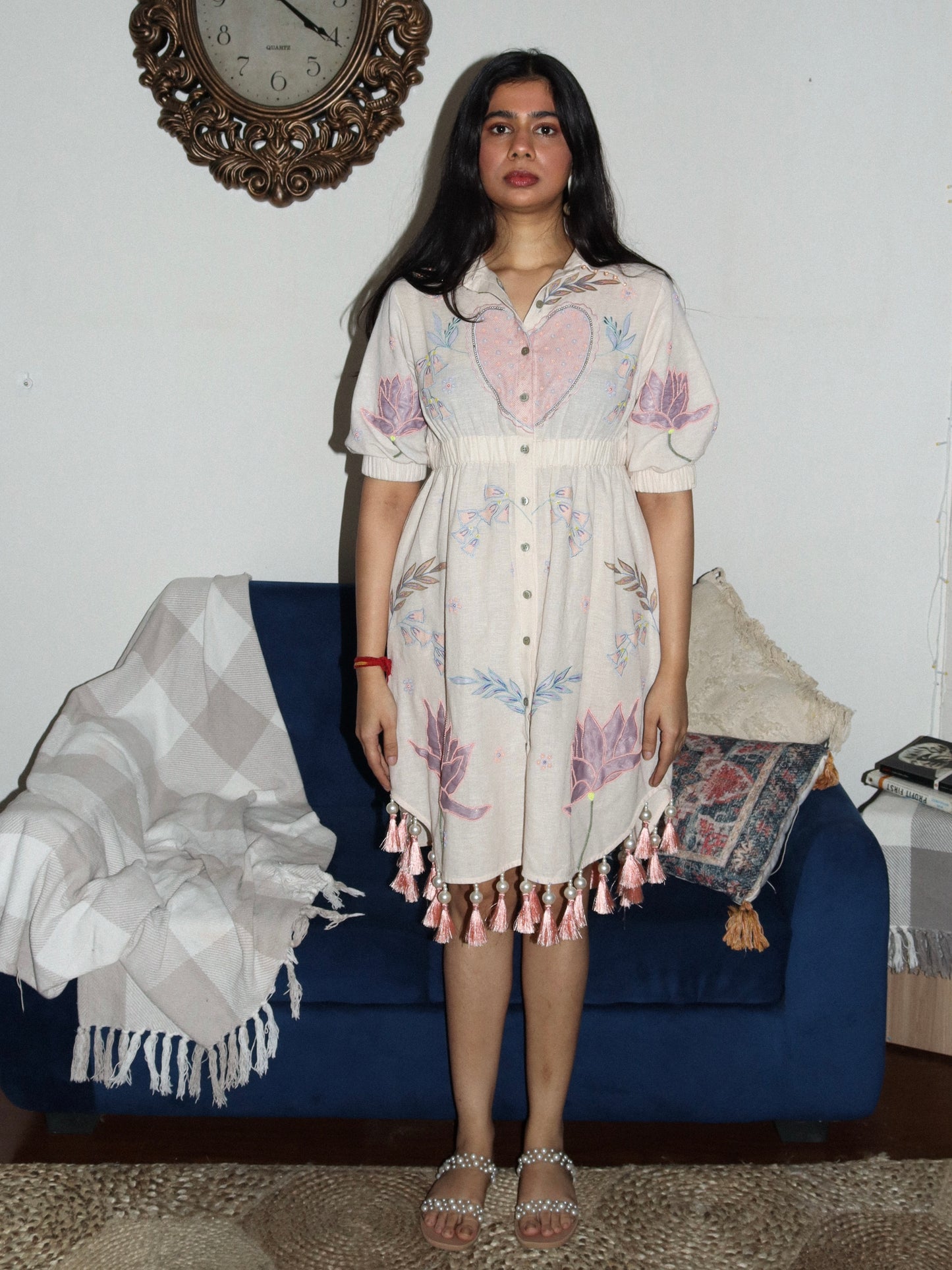 Ivory linen shirt dress image 0