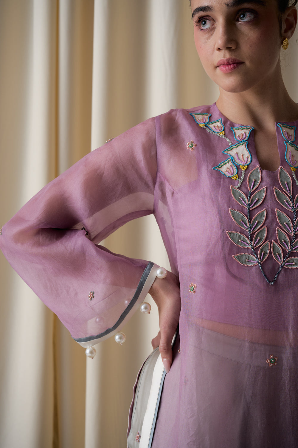 Lilac sheer tunic image 1