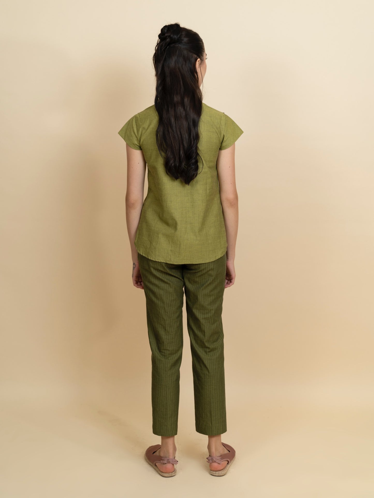 Floral embroidered top with pants. image 2