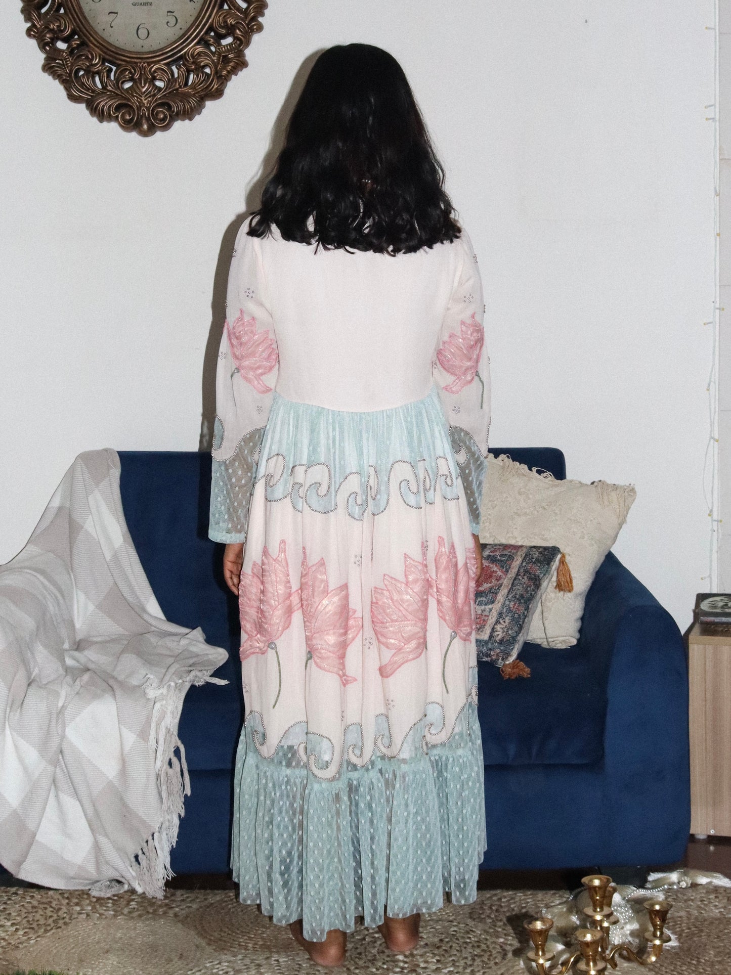 Floral embroidered Ankle length dress image 2
