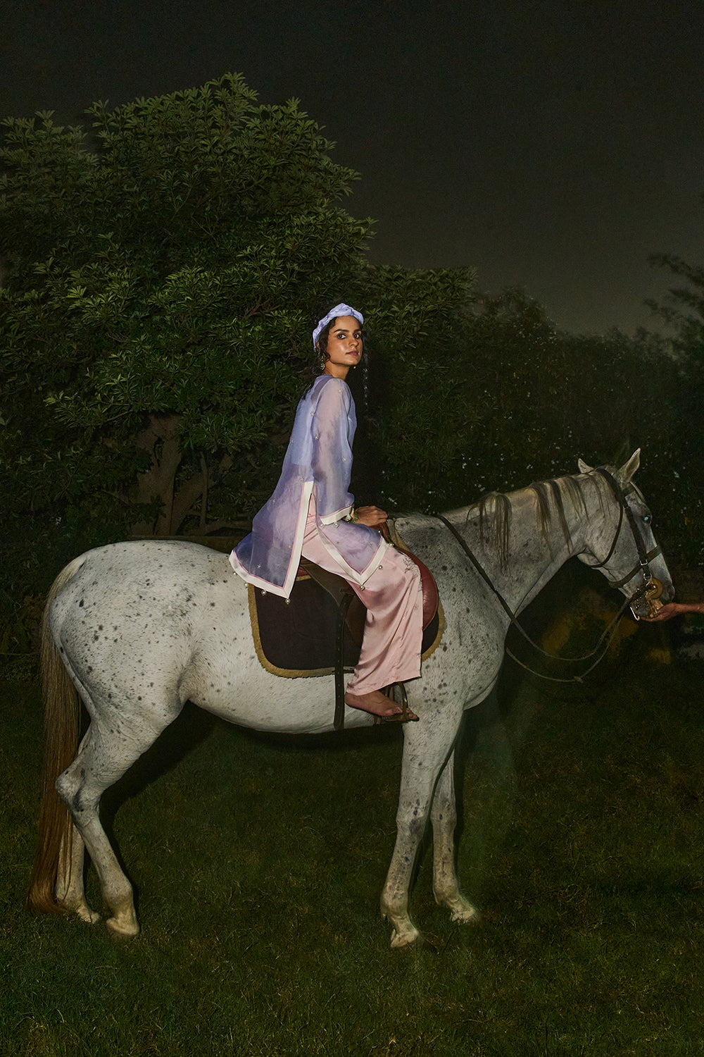 Powder blue tunic ensemble