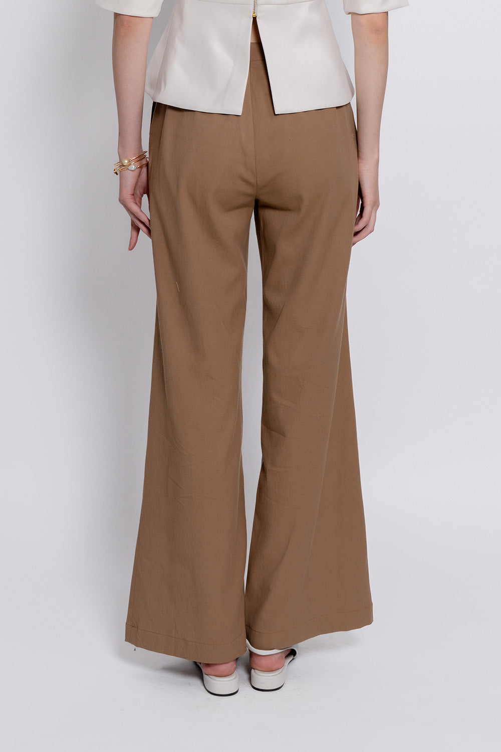 Brown cotton Tencel Pants