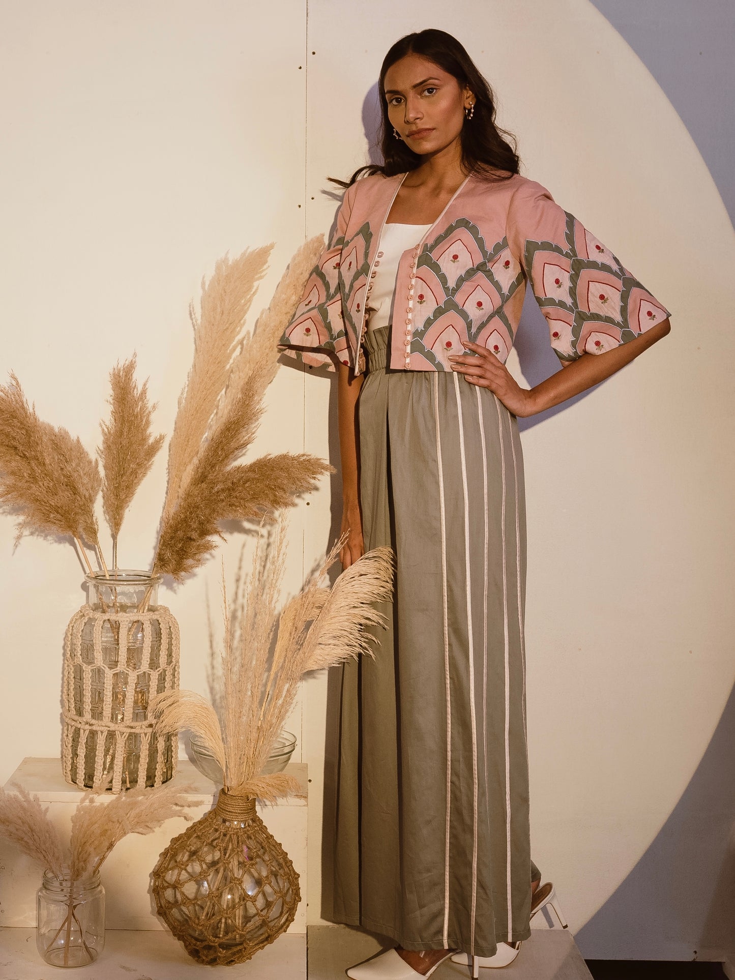 Sage green flare pants image 0