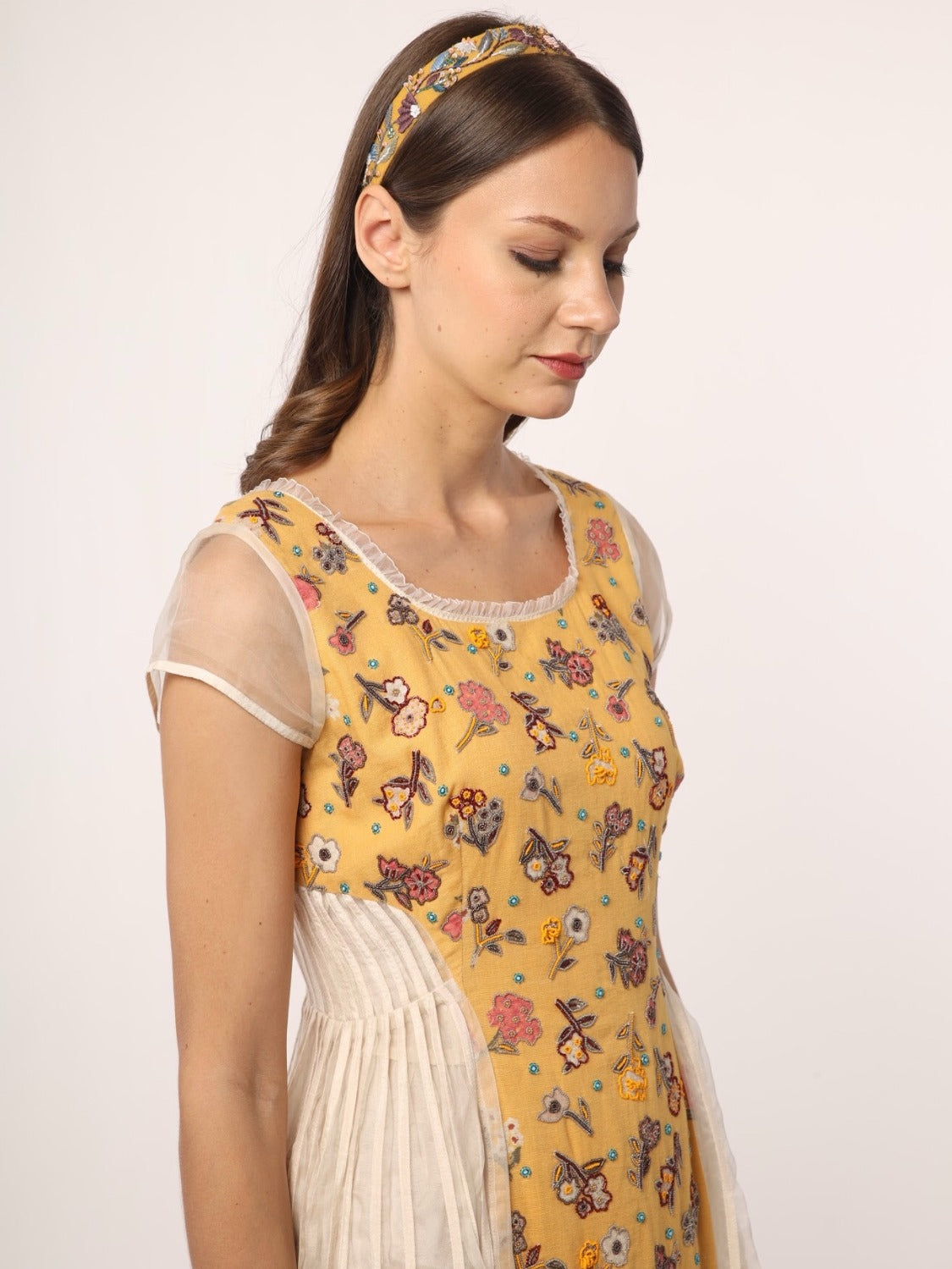 Yellow skater dress. image 0
