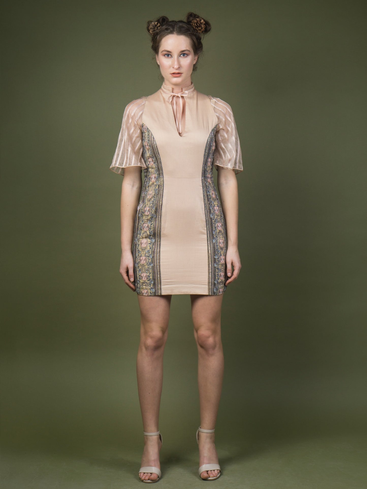 Embroidered torso dress. image 1