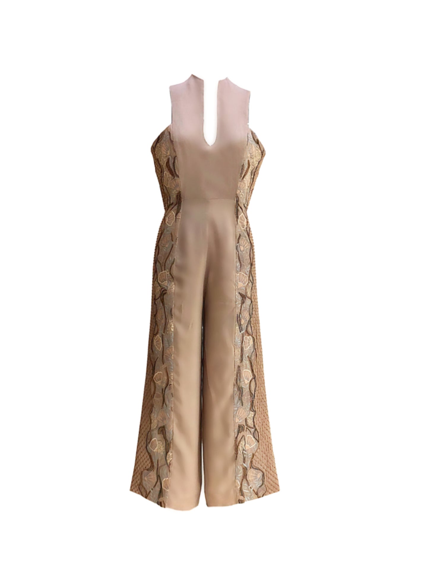 Gray embroidered jumpsuit. image 2
