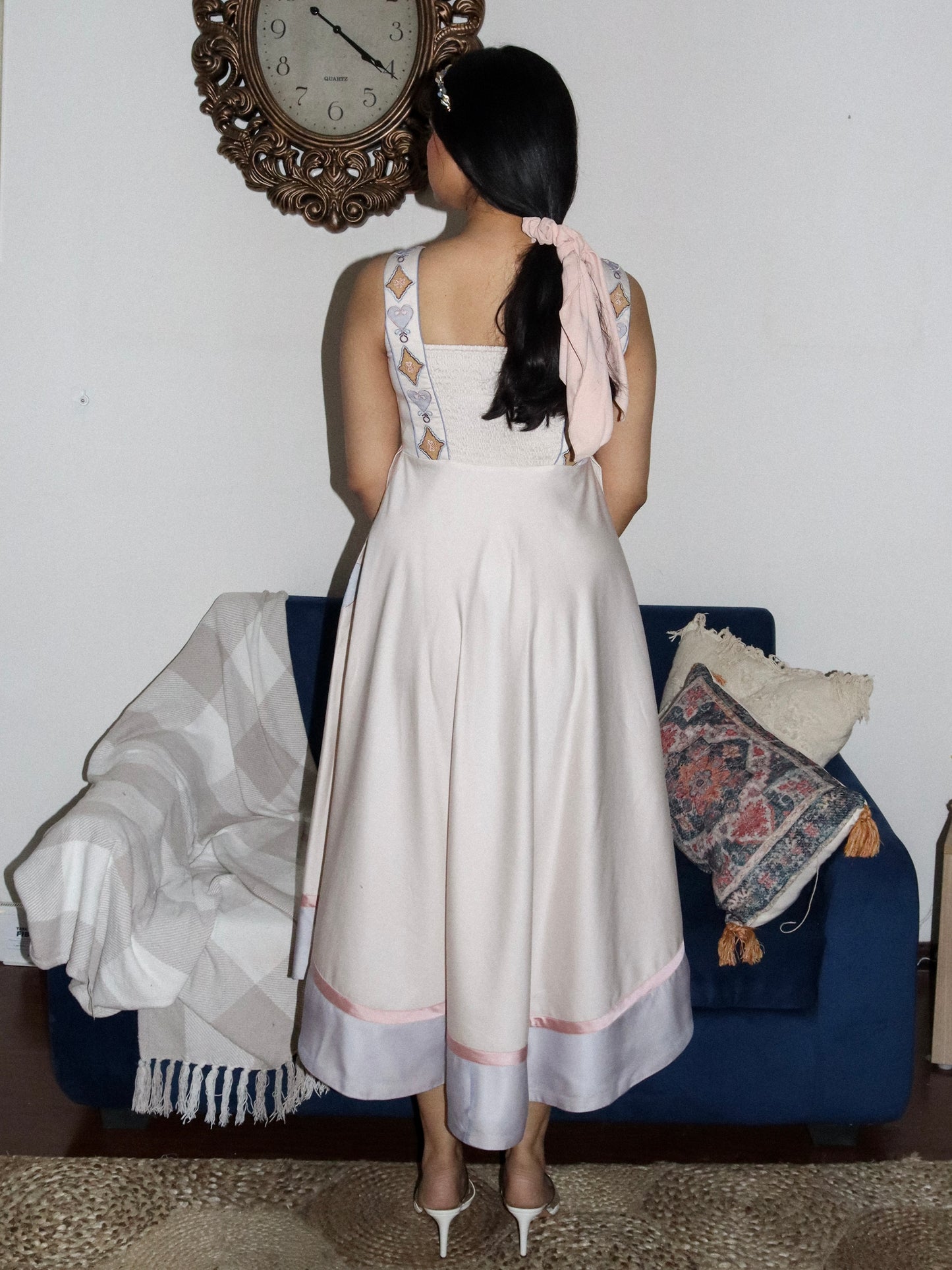 Ivory calf length dress image 3