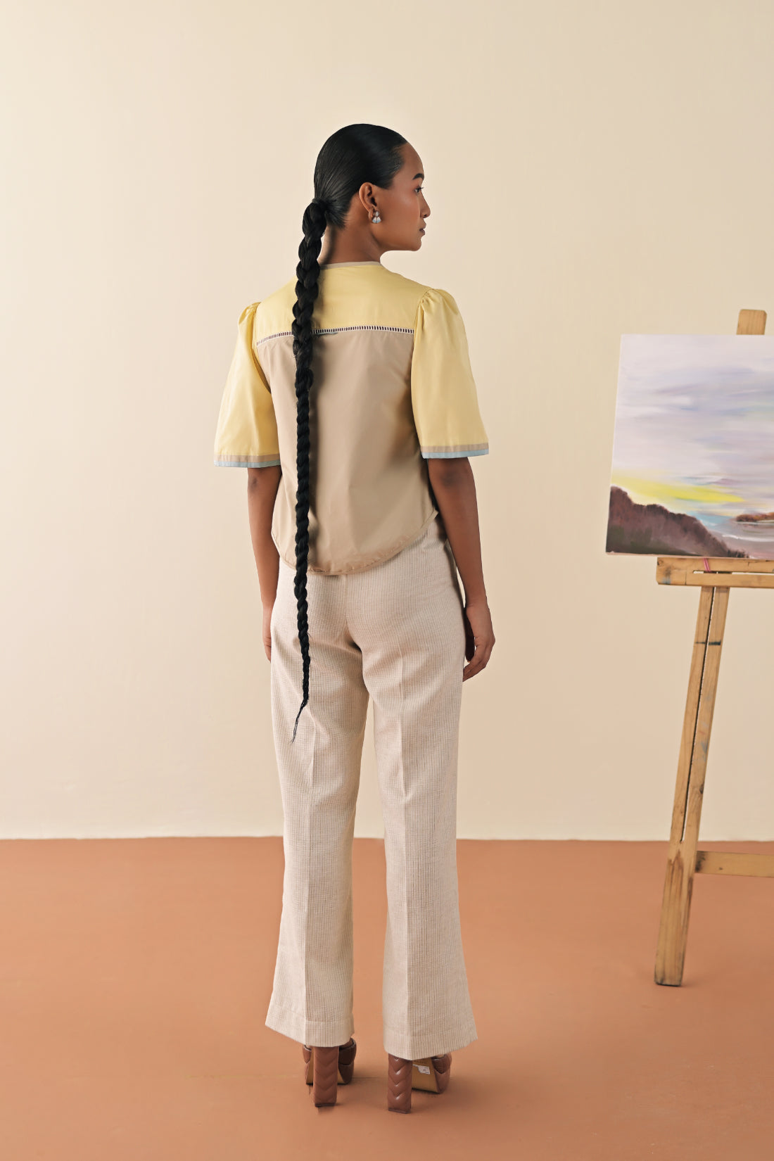 Ivory textured pants image 5