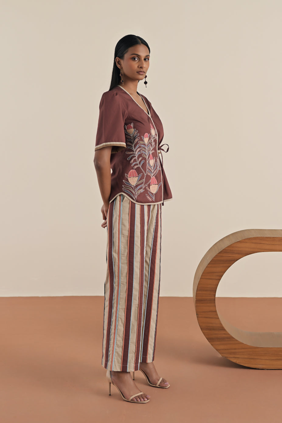 Sicily sangria top with rosemary stripe pants image 1