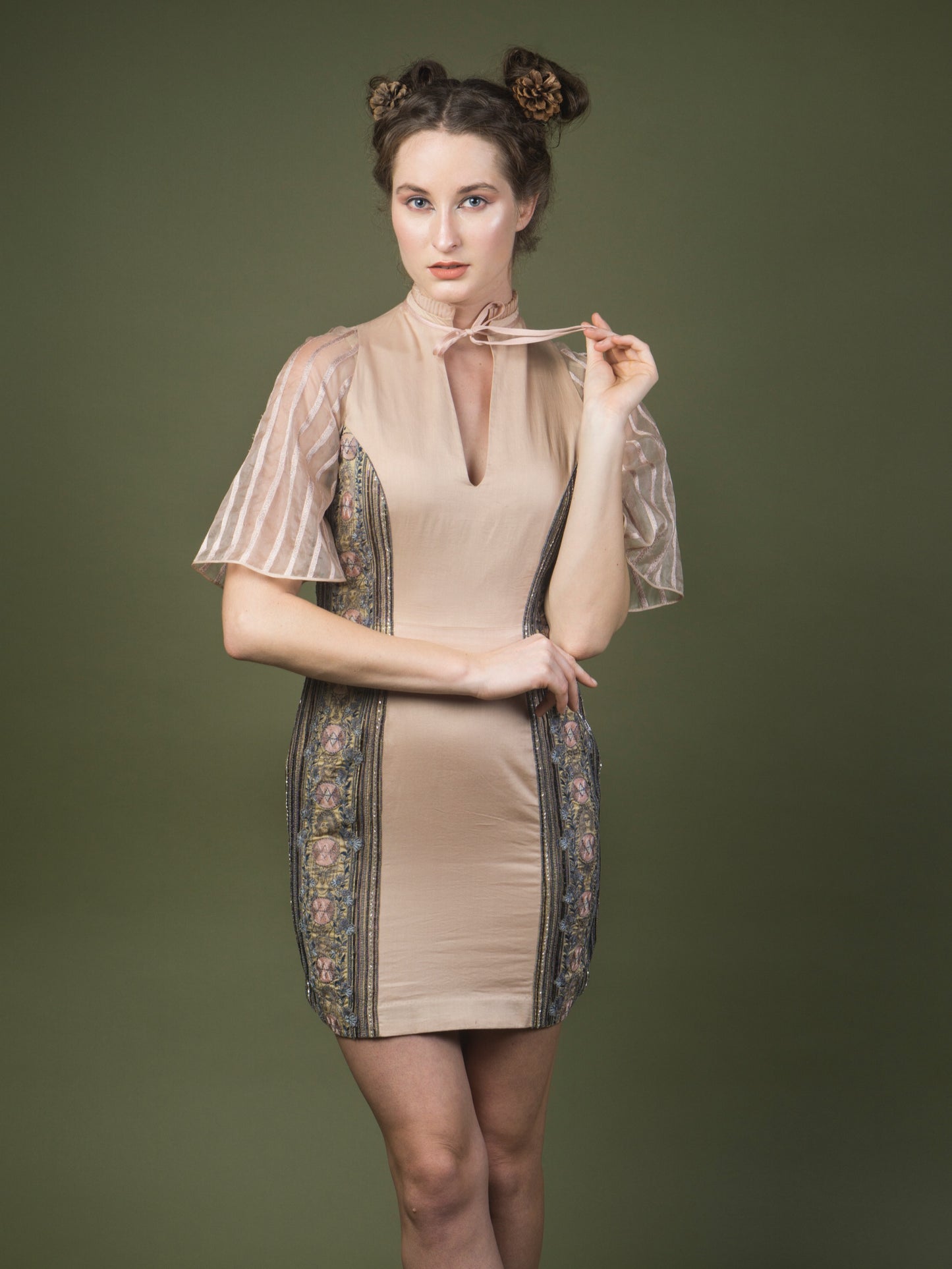 Embroidered torso dress. image 0