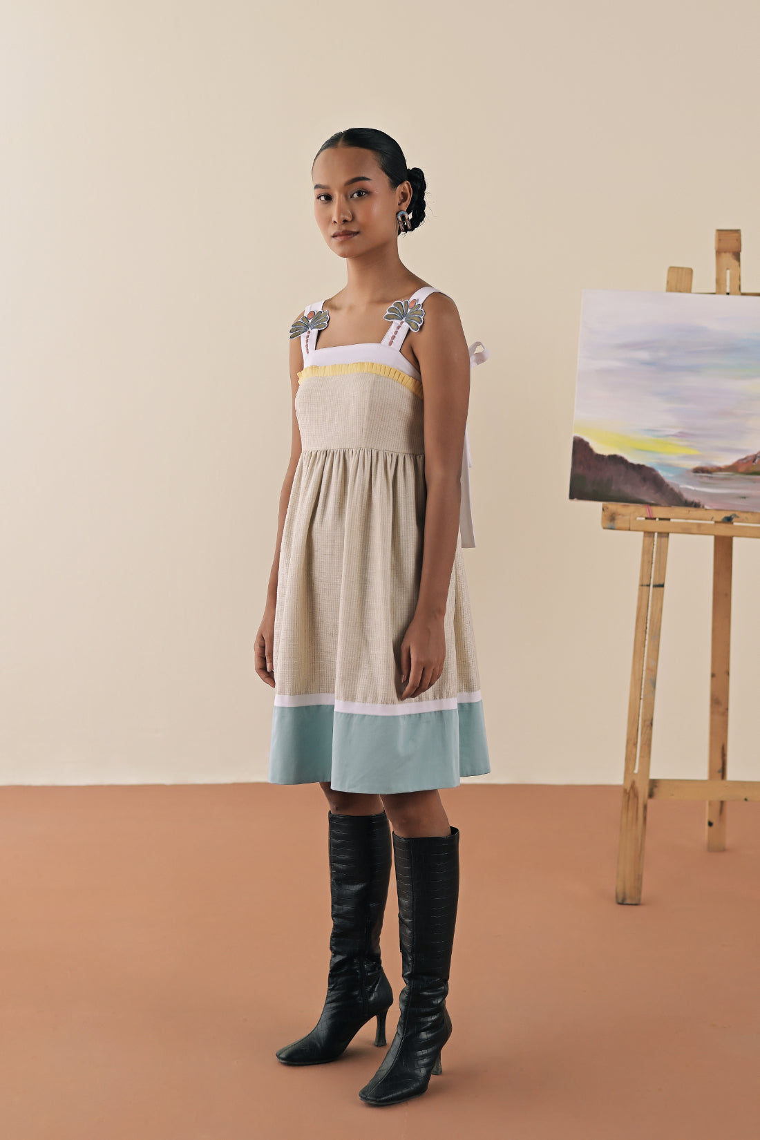 Ivory palm dress image 1