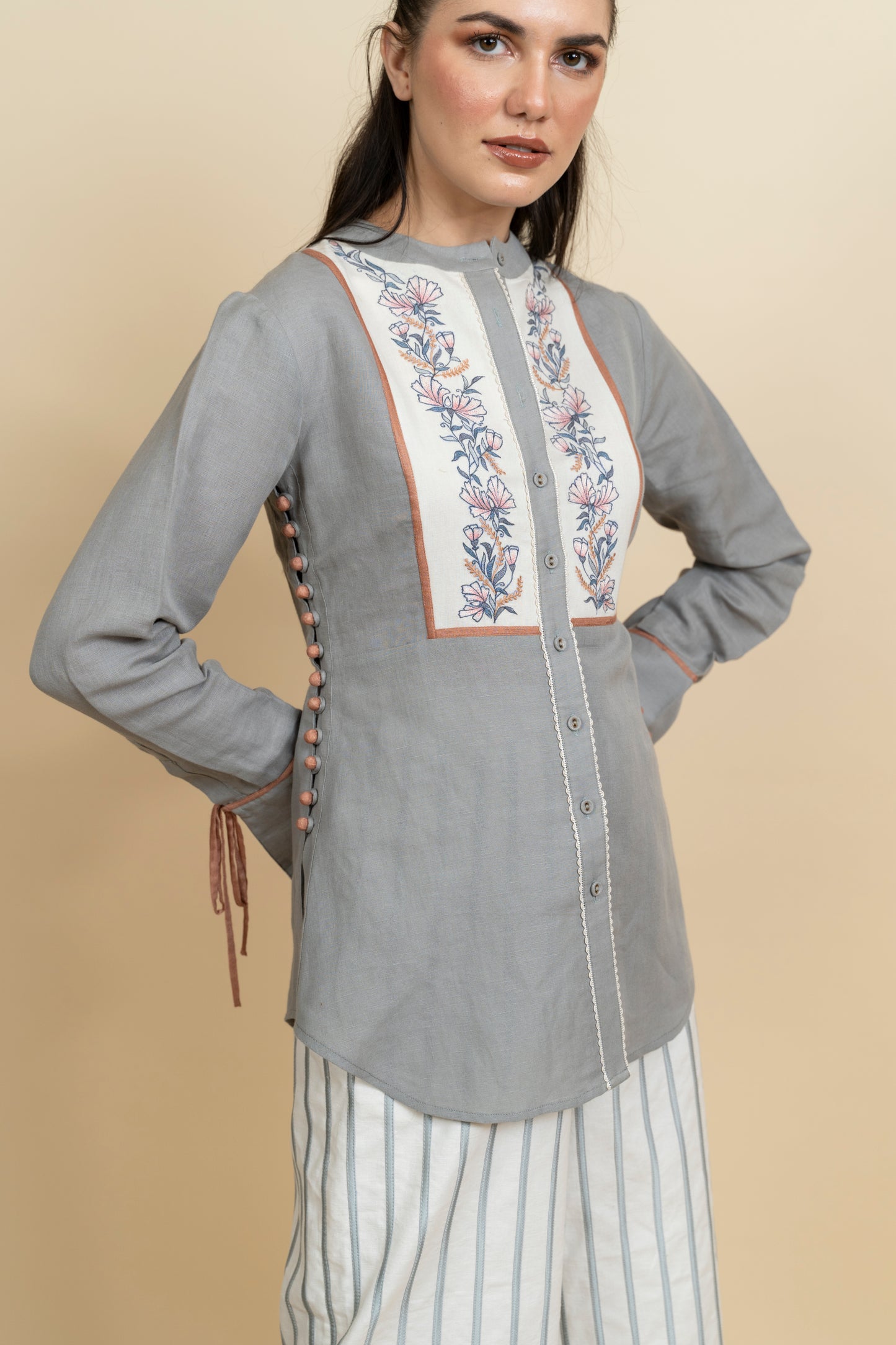 Slate grey linen shirt image 1