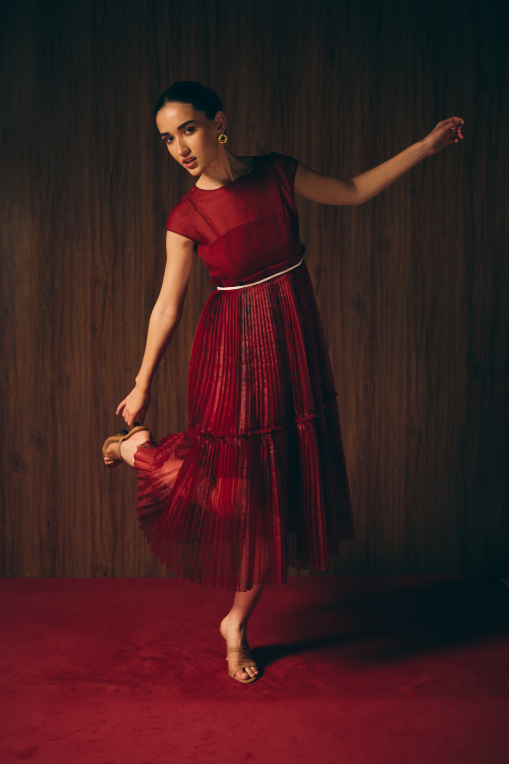 Carmine red dress image 5