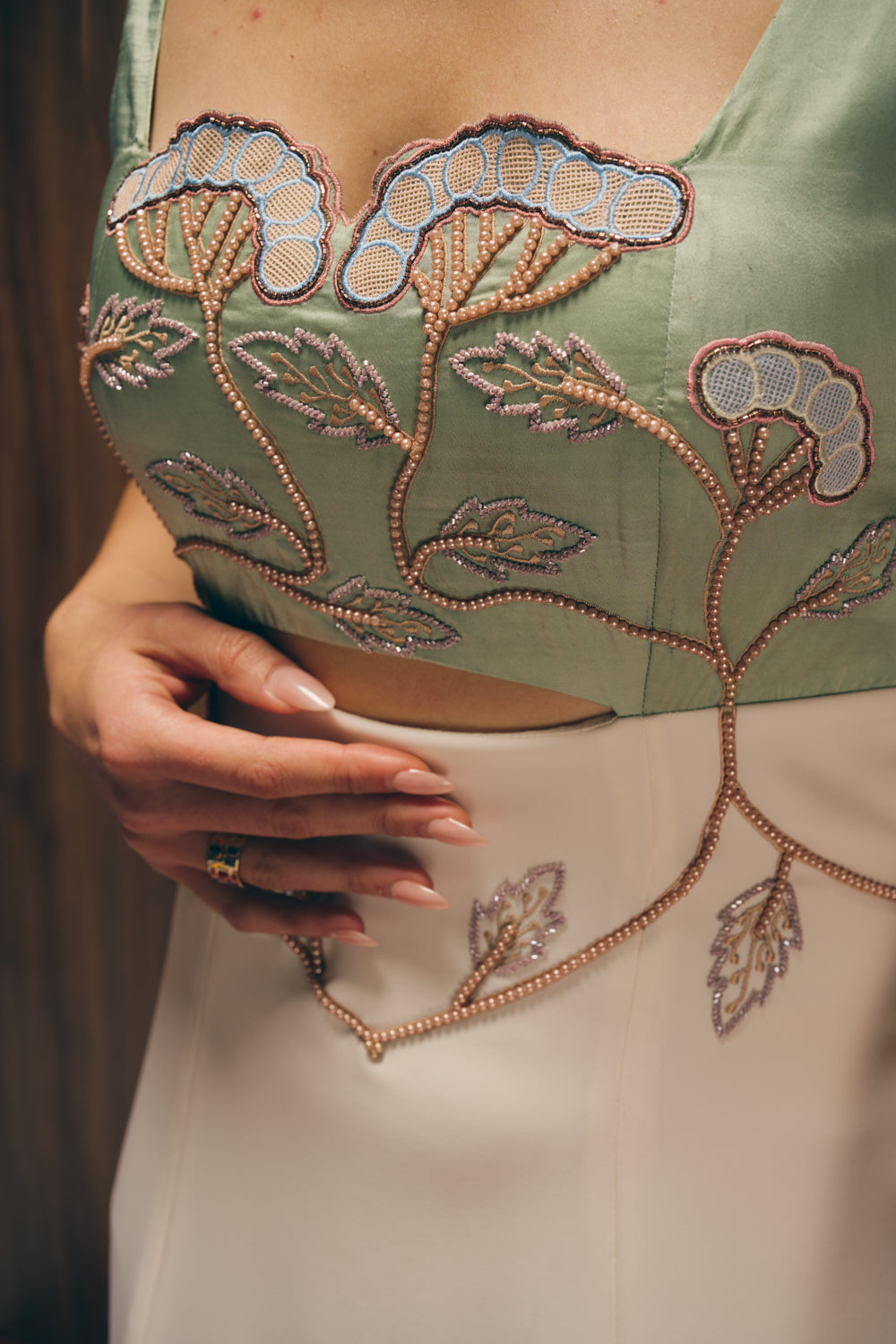 Sage silken gown image 7
