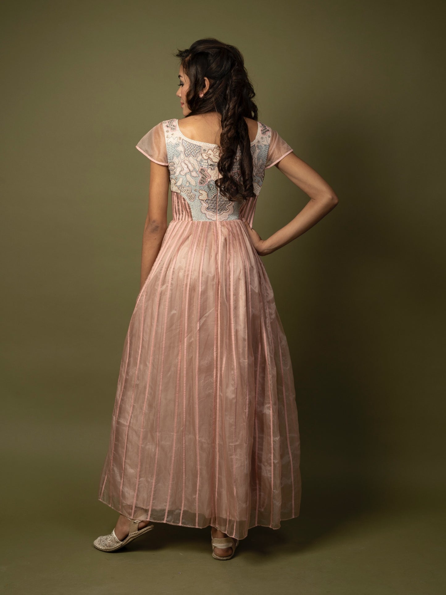 Organza striped gown. image 3