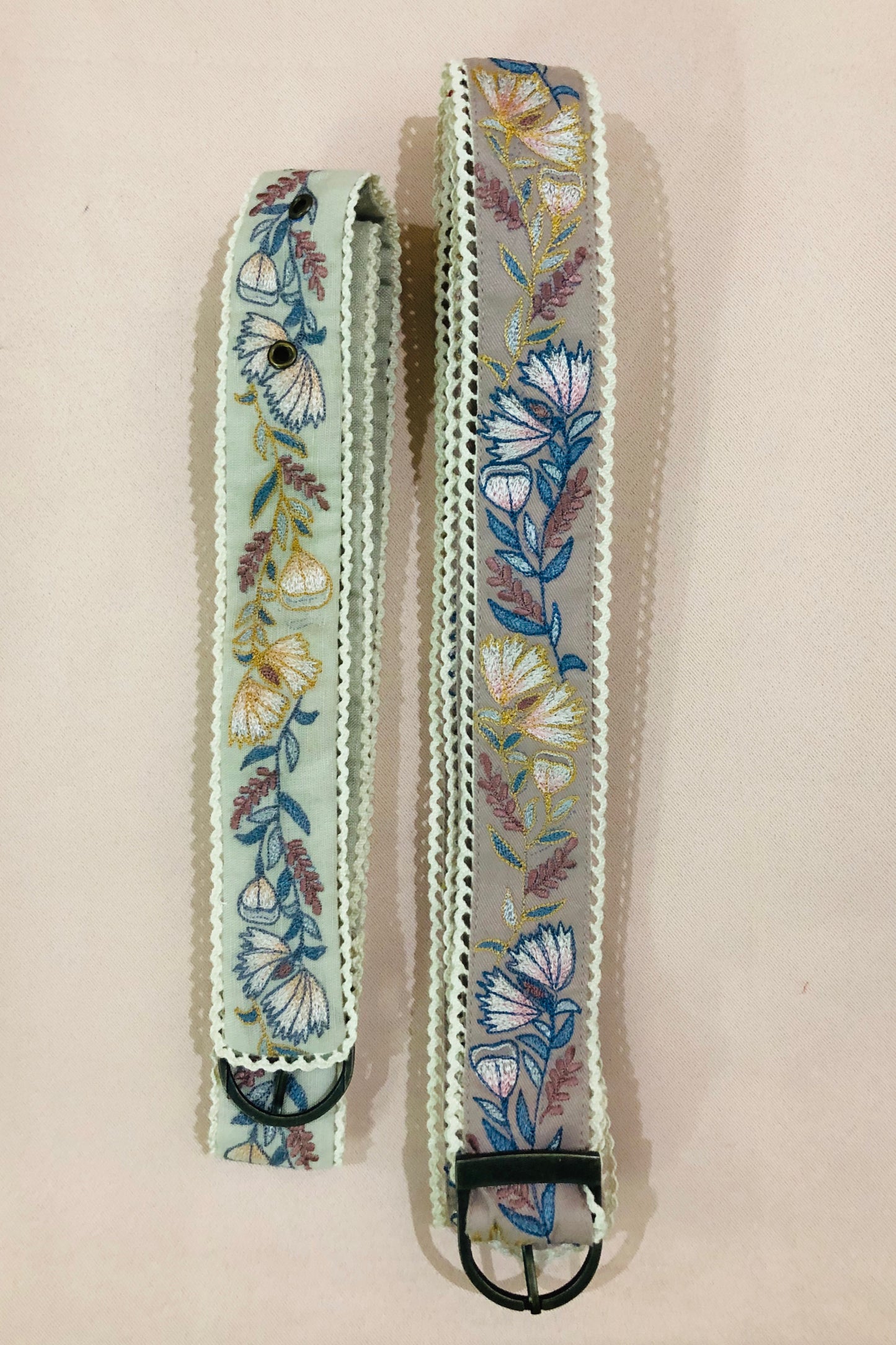 Green floral embroidered belt. image 3