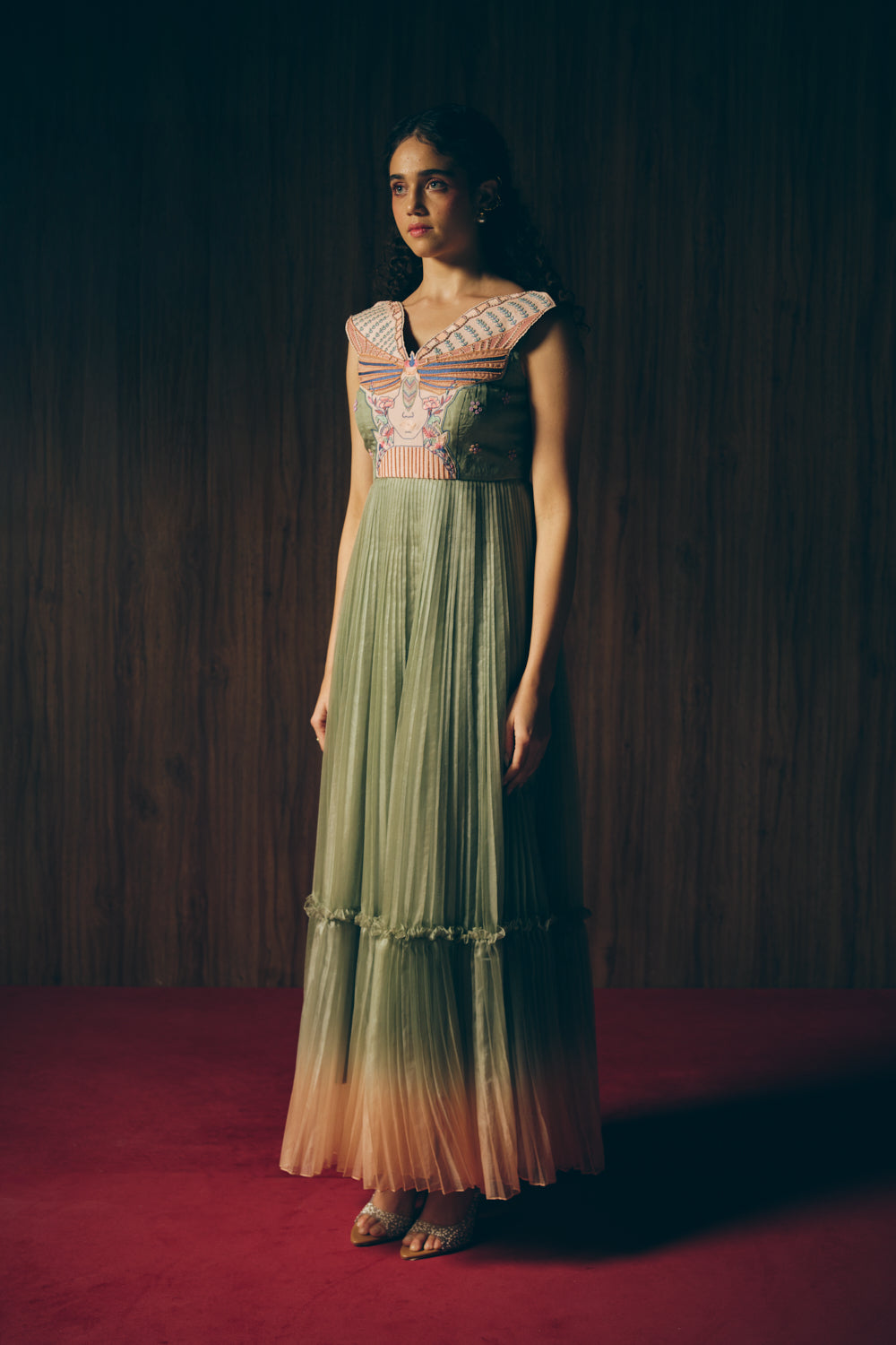 Vagabond sage green dress image 3