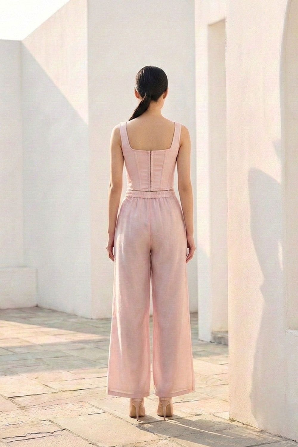 Pink Lotus Satin Pants