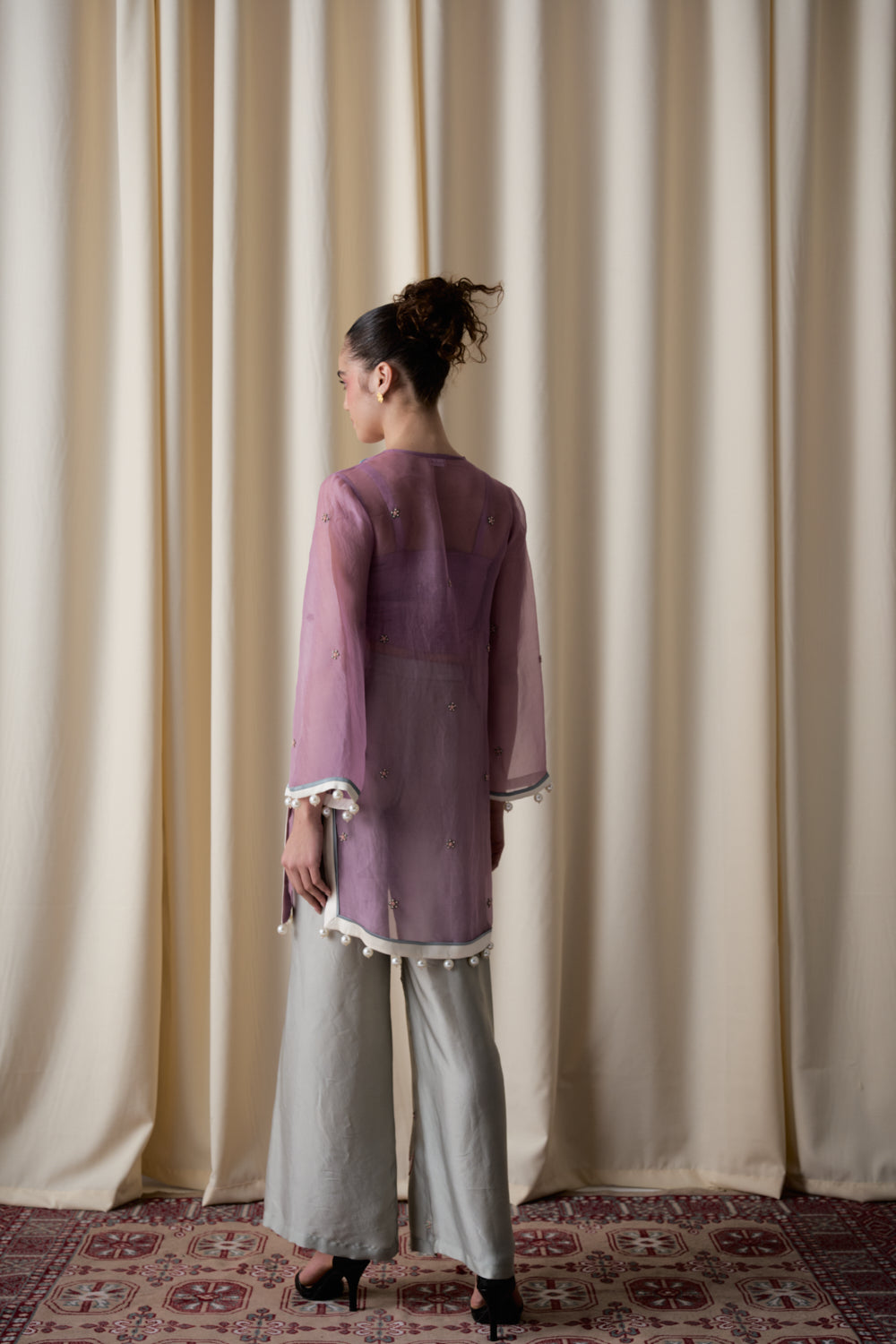 Lilac sheer tunic ensemble image 2