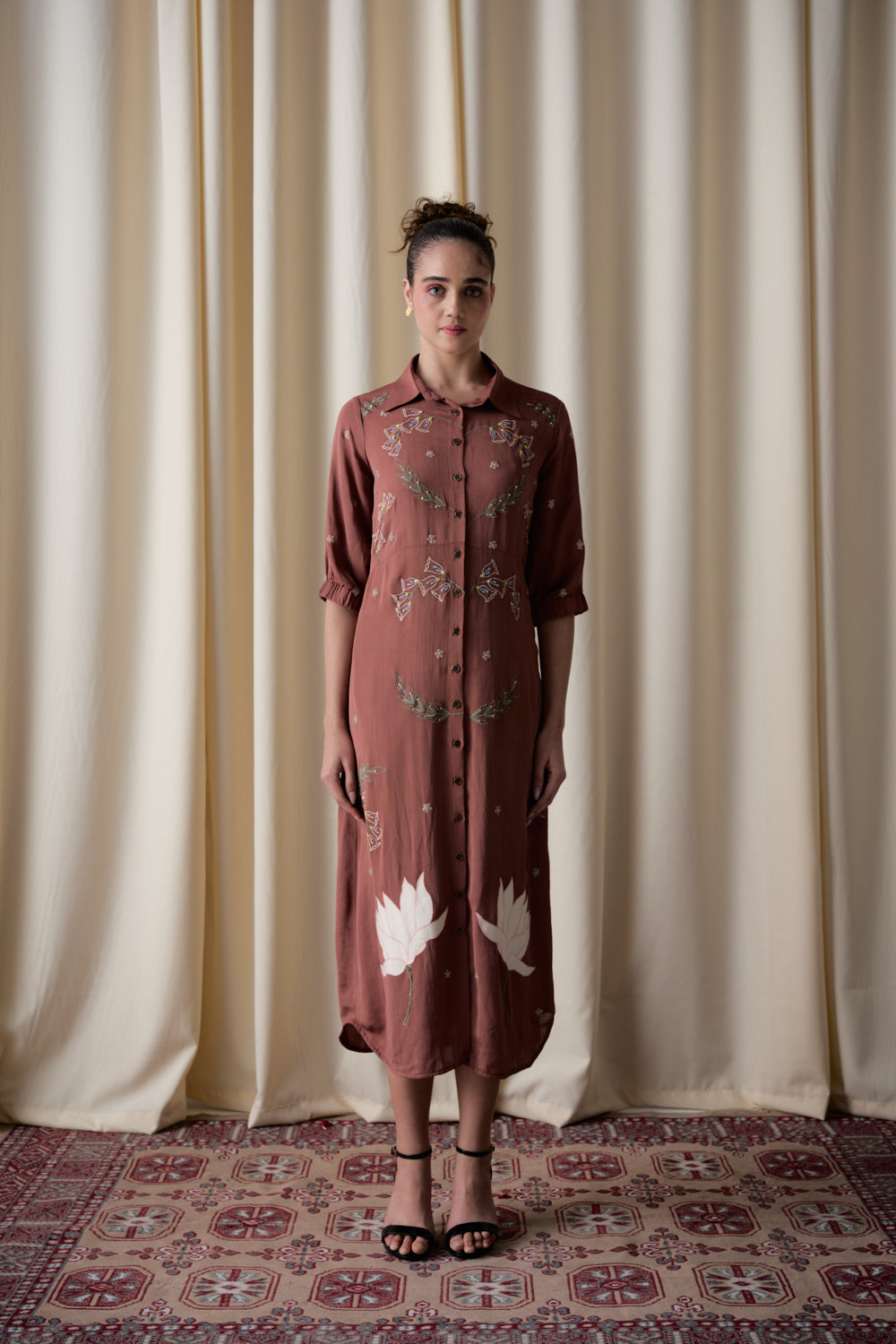 Mocha wildflower dress image 1