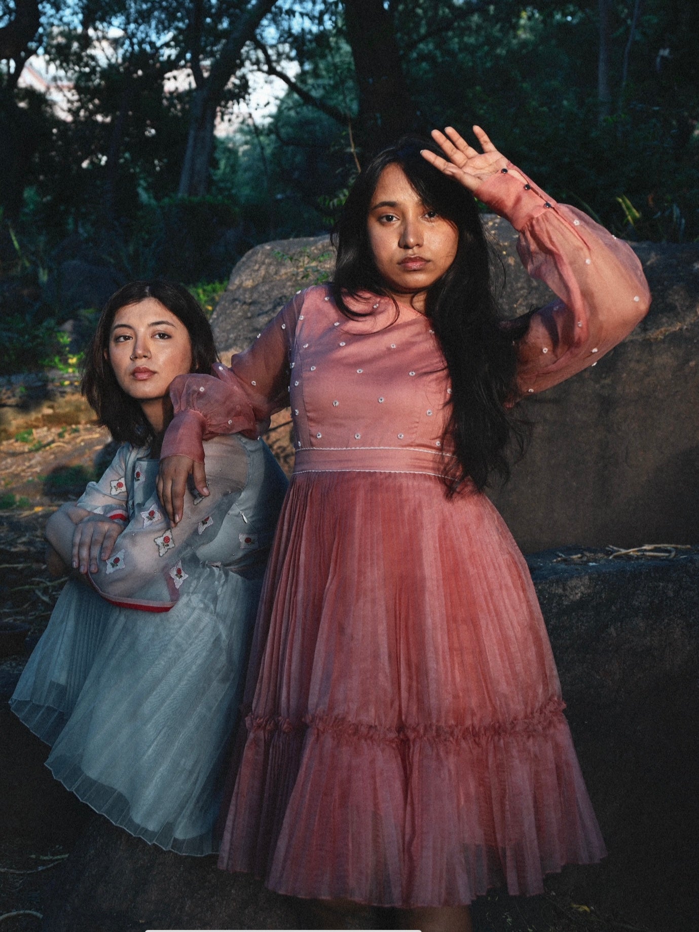 Blush pink organza skater dress. image 1