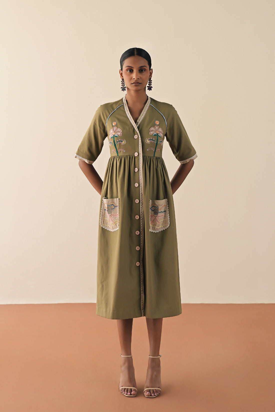 Tampa olive dress image 2