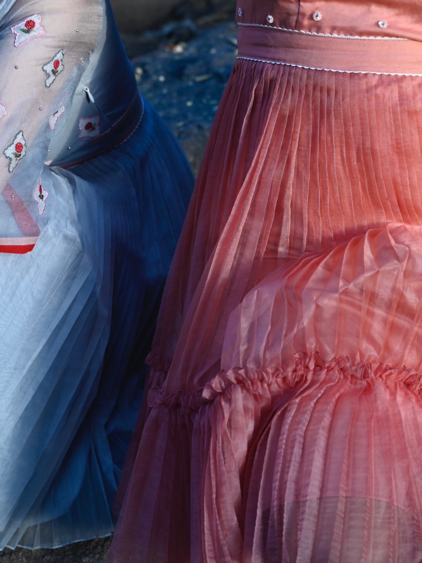 Blush pink organza skater dress. image 3