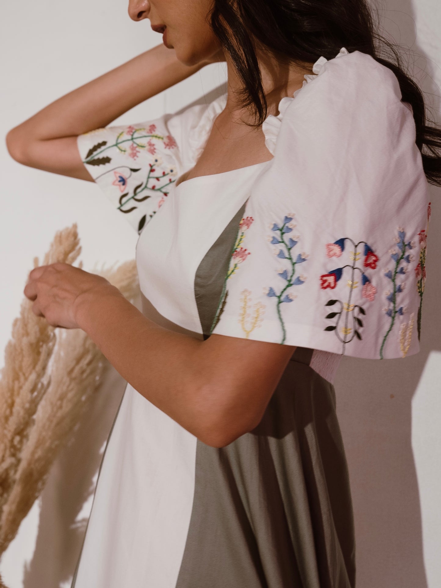 Color block, mid length dress image 1