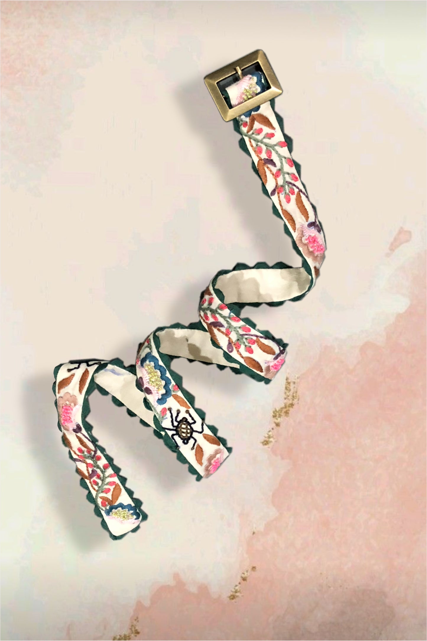 Multi-colored embroidered belt. image 2