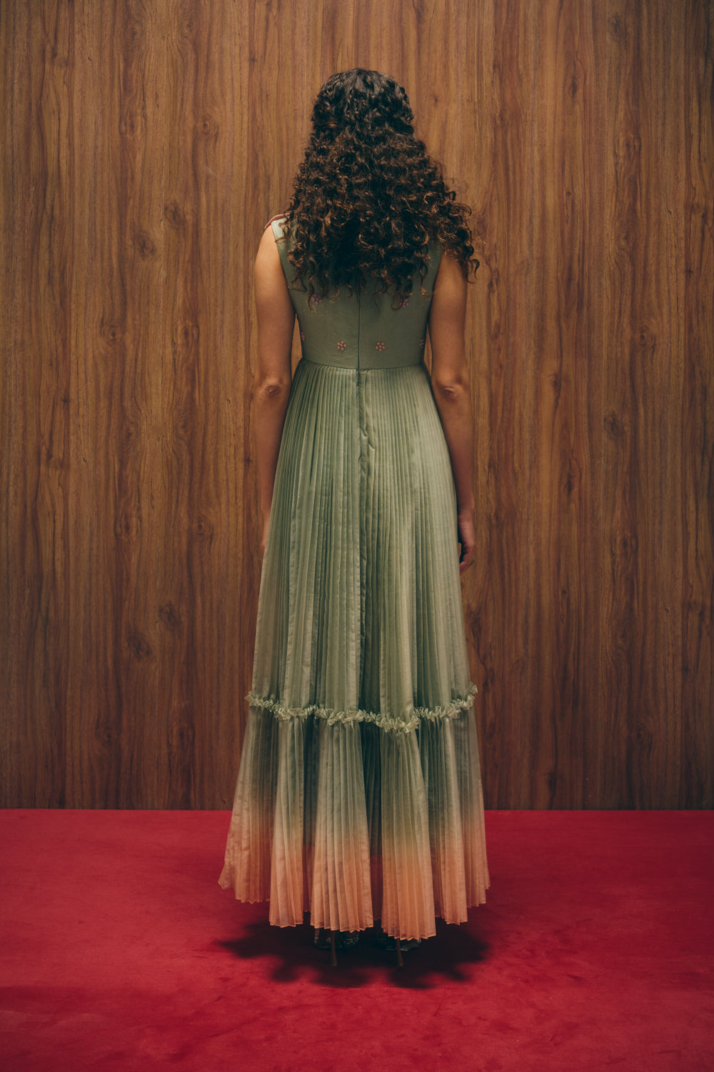 Vagabond sage green dress image 2