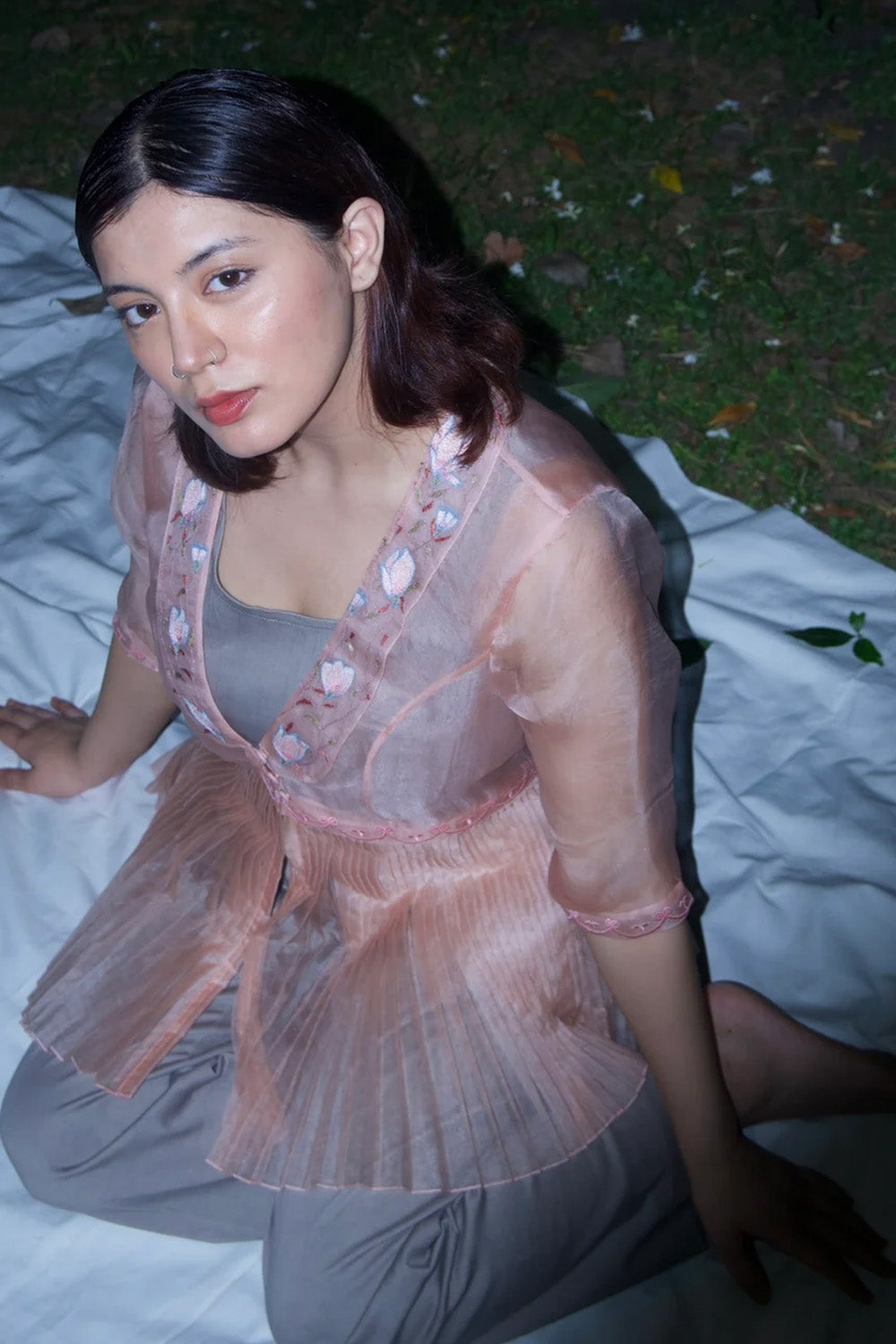 Tea rose peplum set
