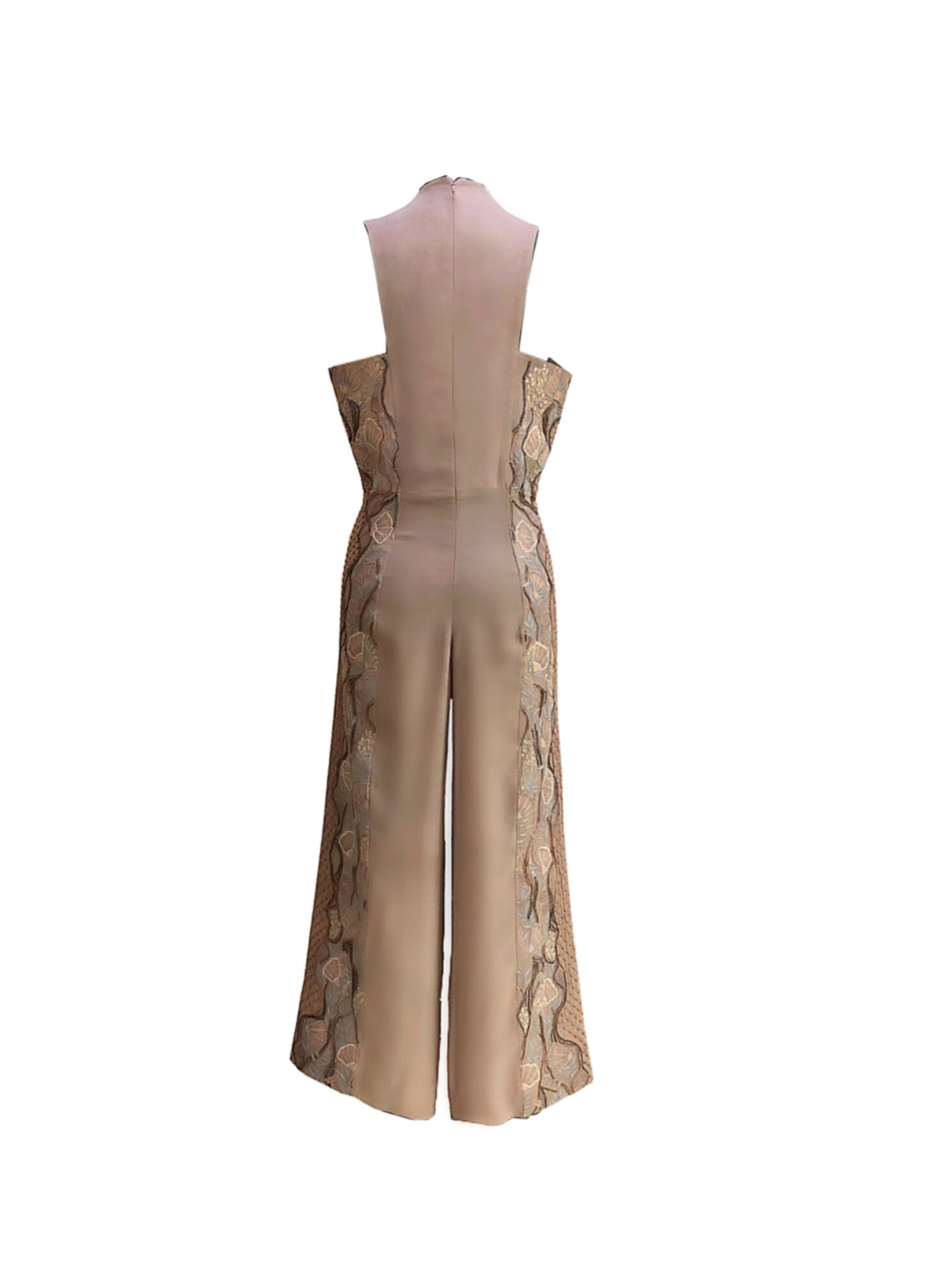 Gray embroidered jumpsuit. image 3