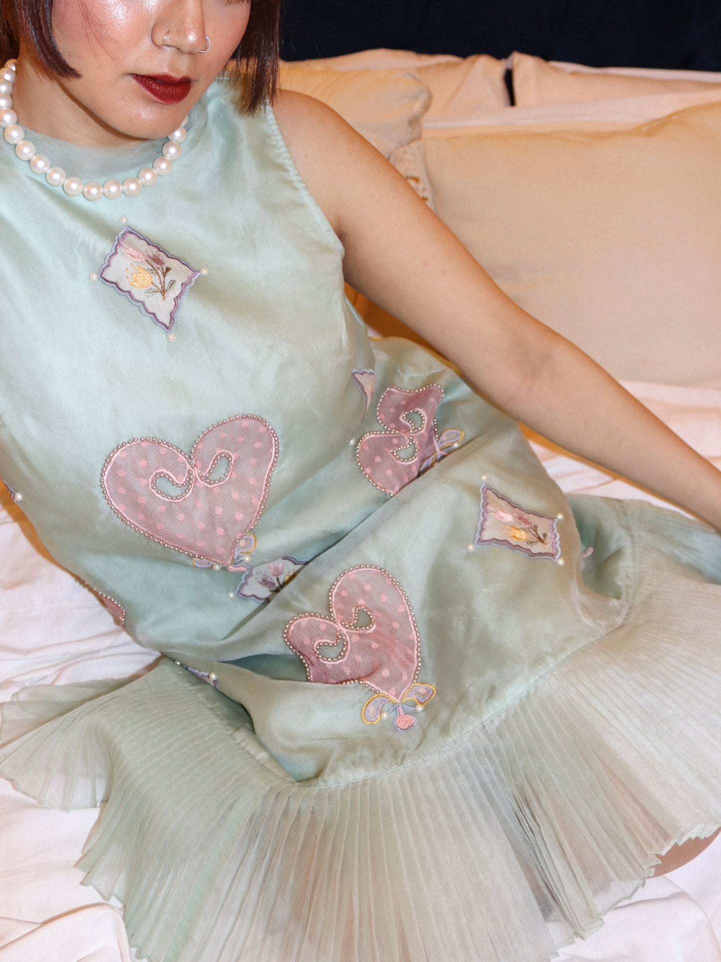 Mint organza skater dress image 4