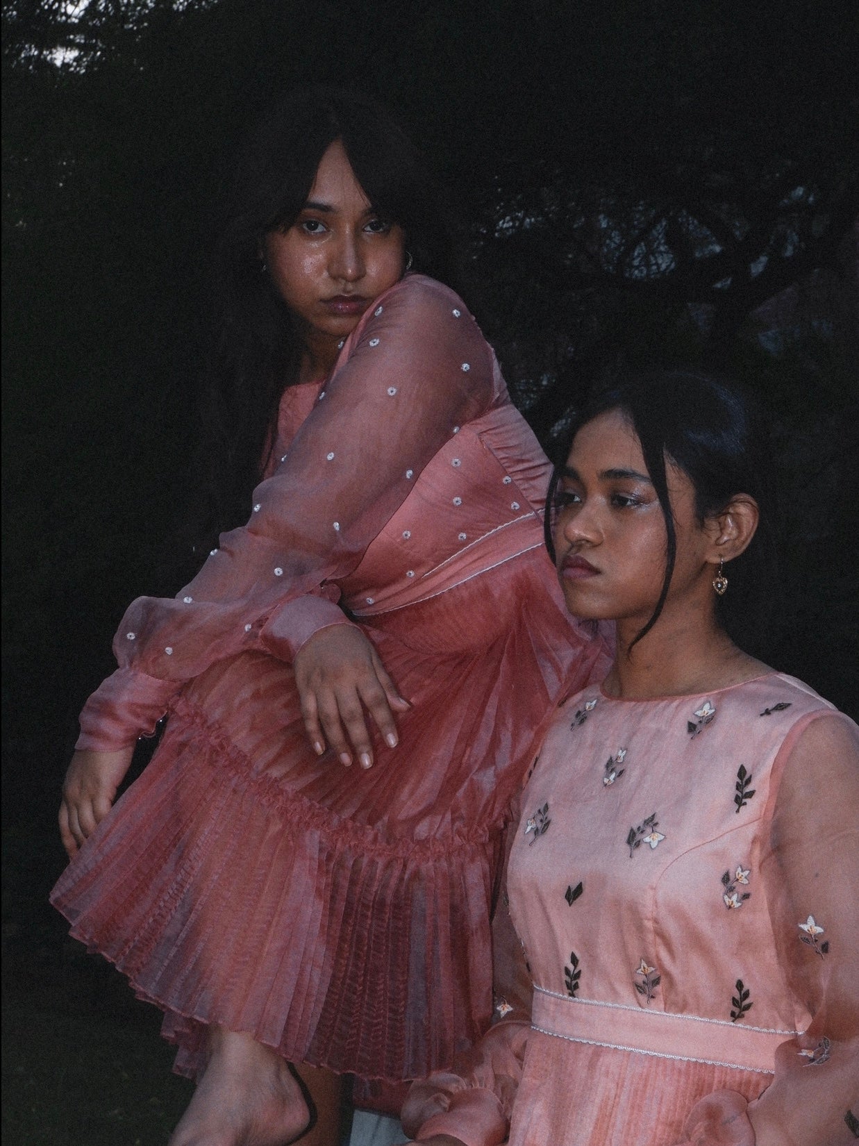 Blush pink organza skater dress. image 2
