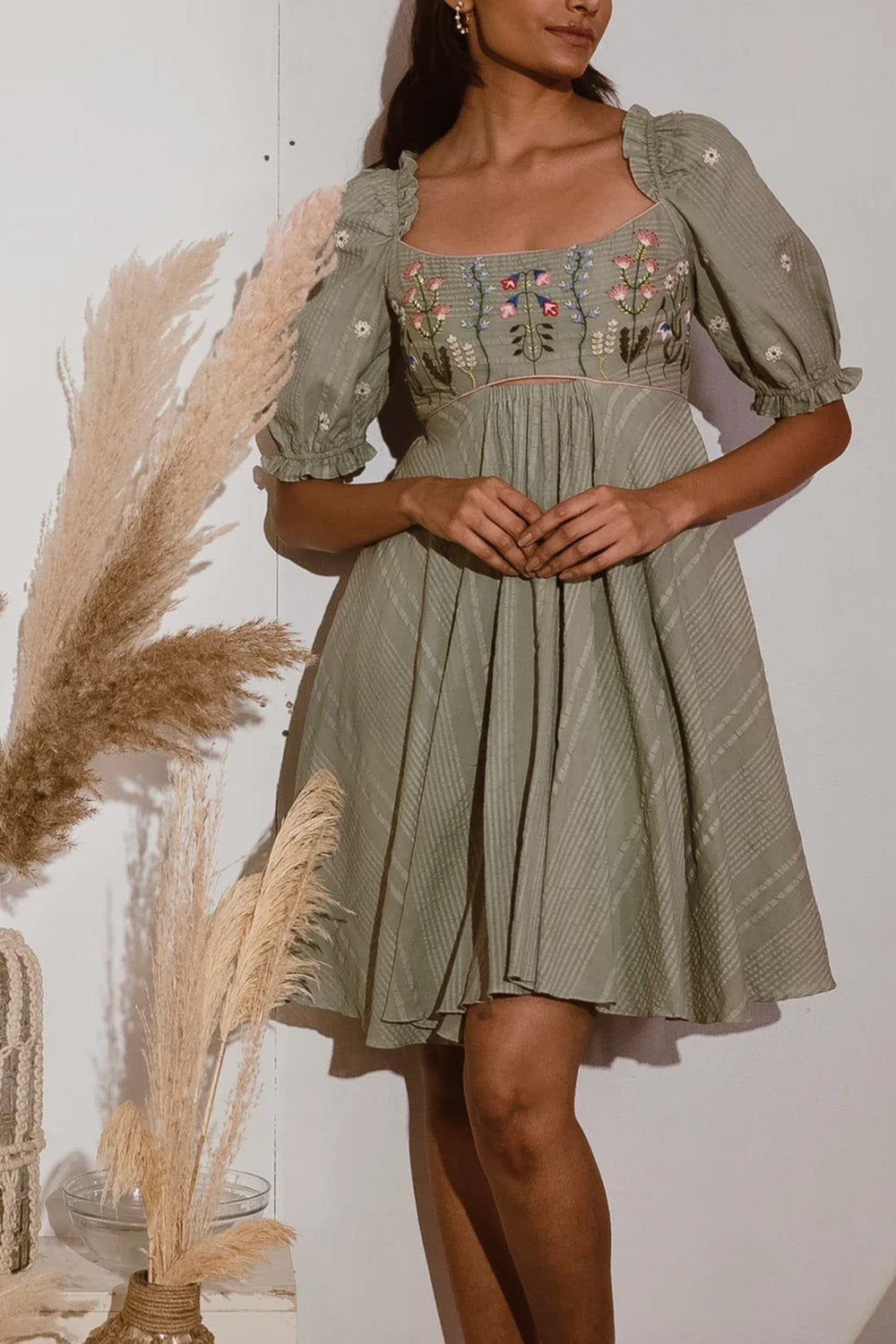 Floral embroidered dress