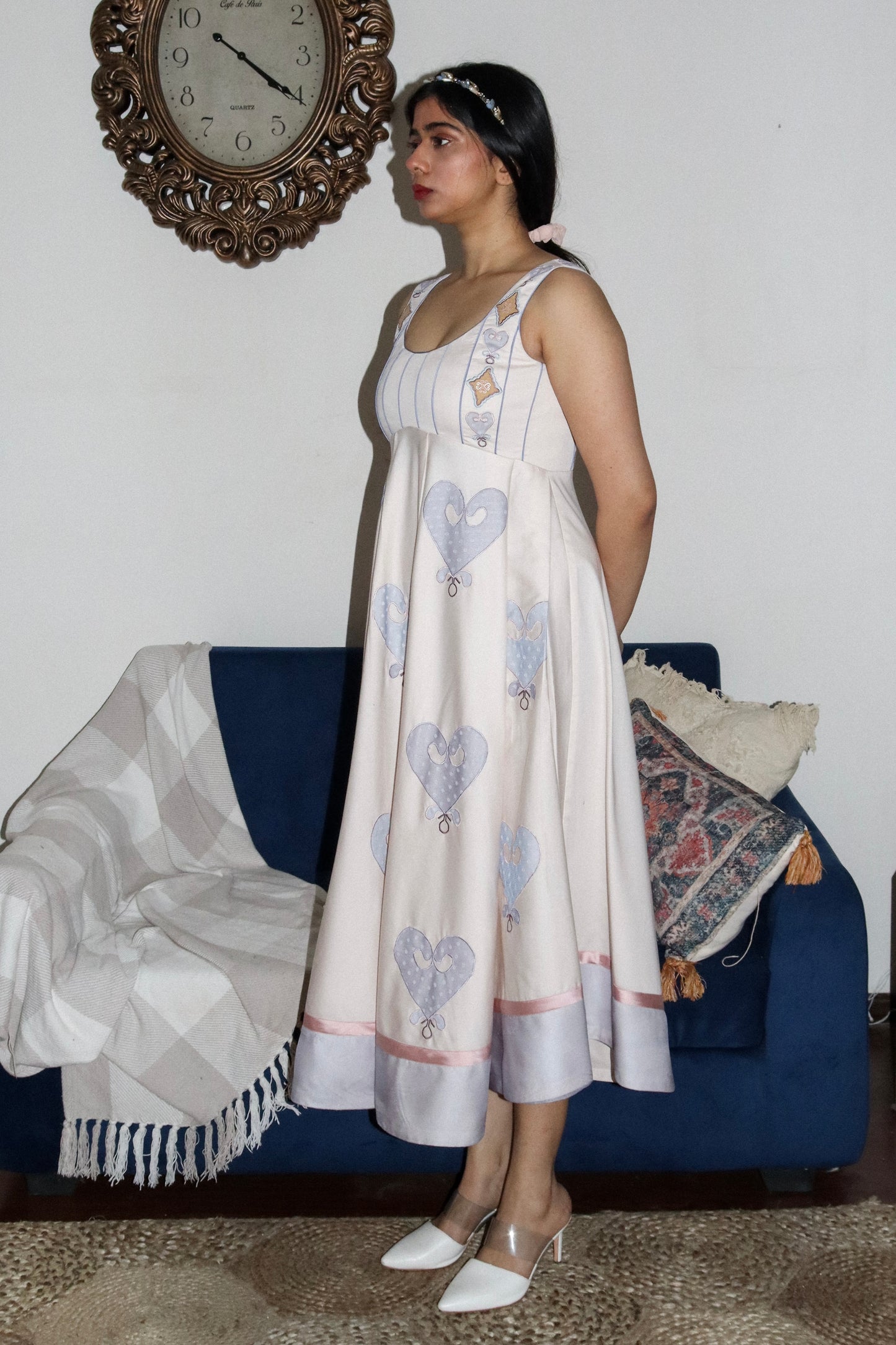Ivory calf length dress image 0