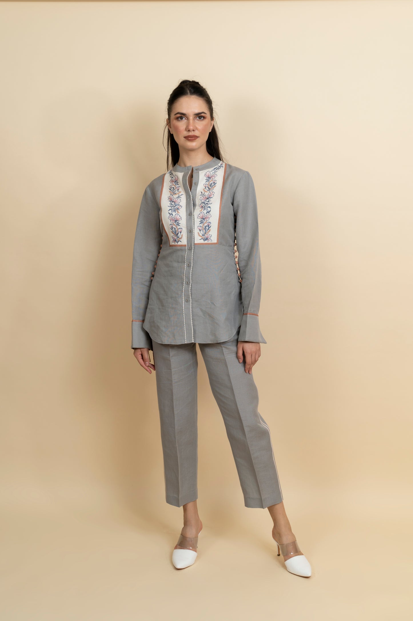 Slate grey linen shirt image 0
