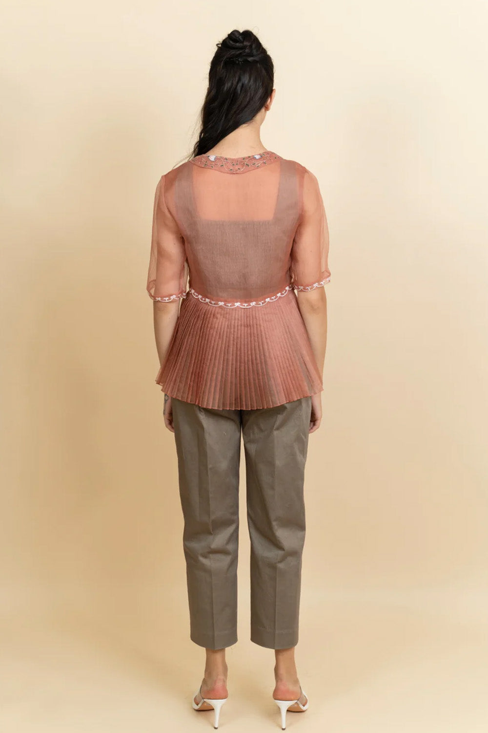 Cinnamon organza blazer (with bustier )