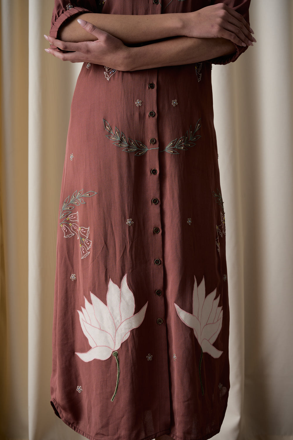 Mocha wildflower dress image 3