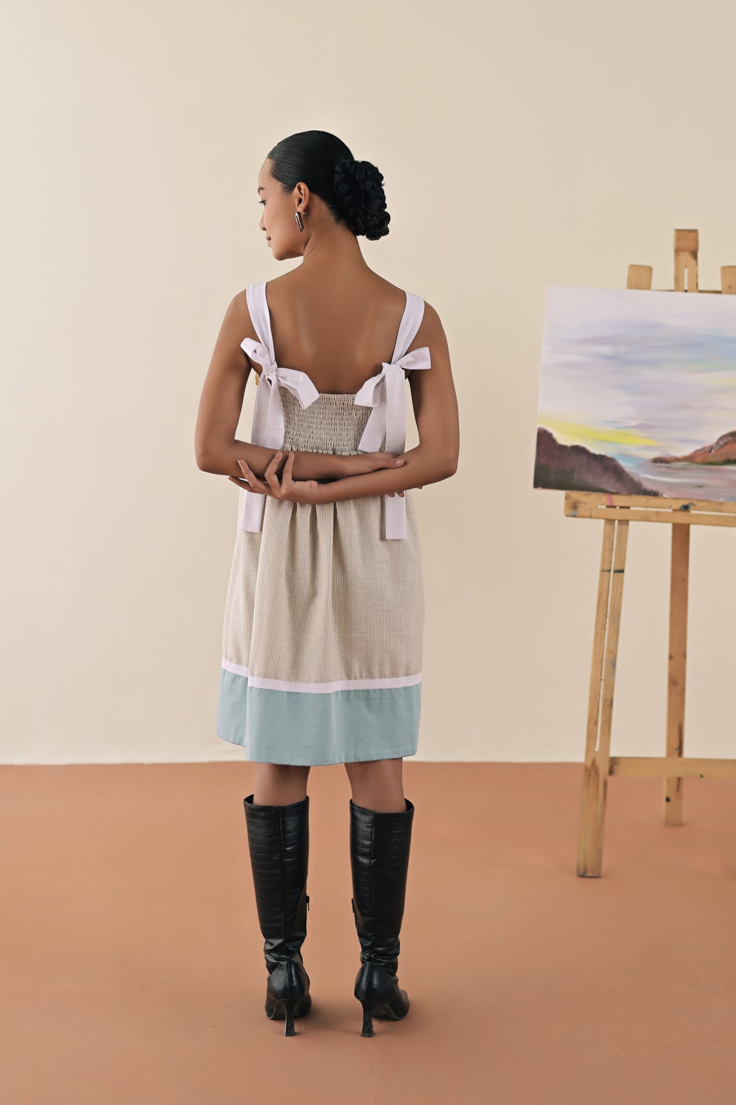Ivory palm dress image 3